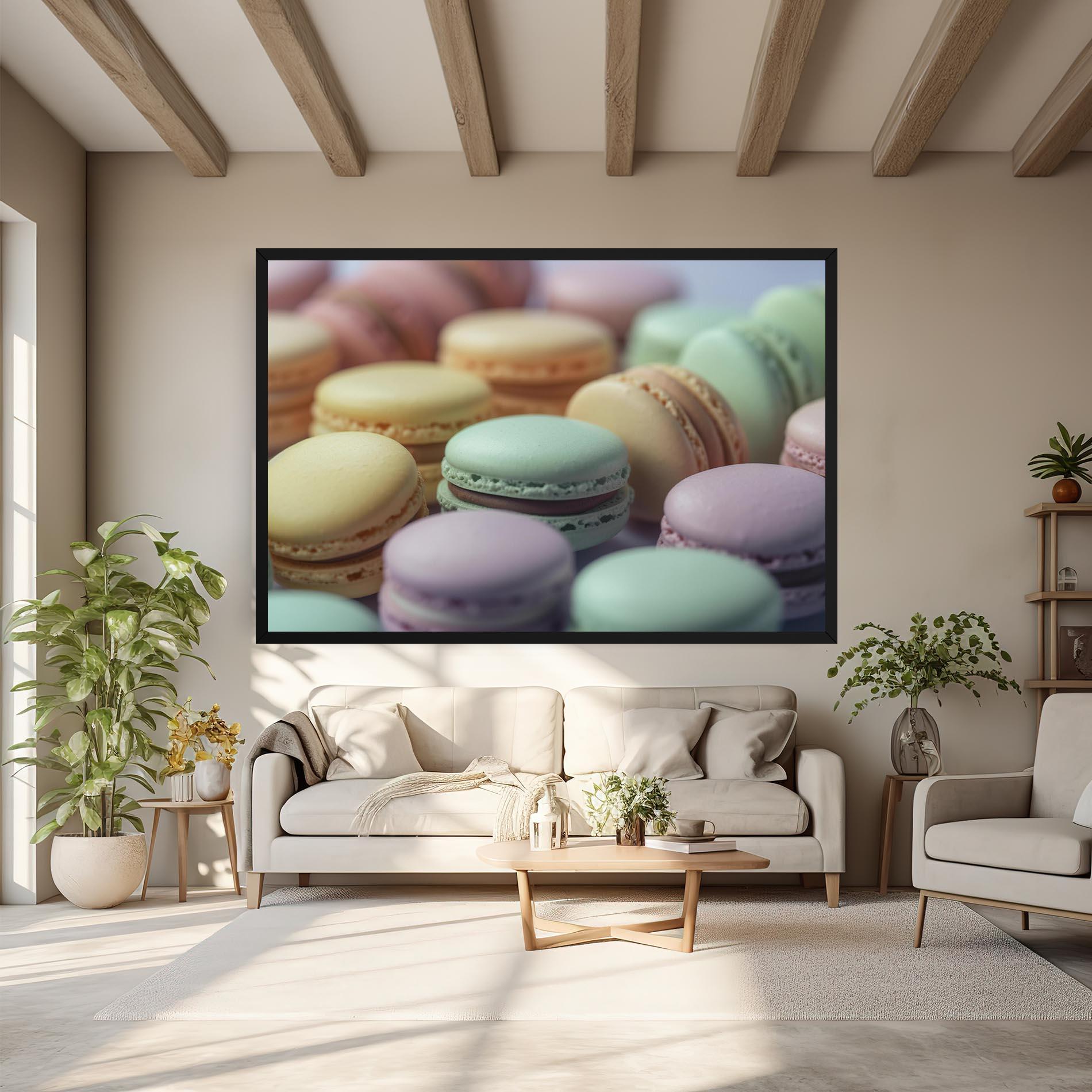 Leinwandbild Pastel Macarons mockup 6