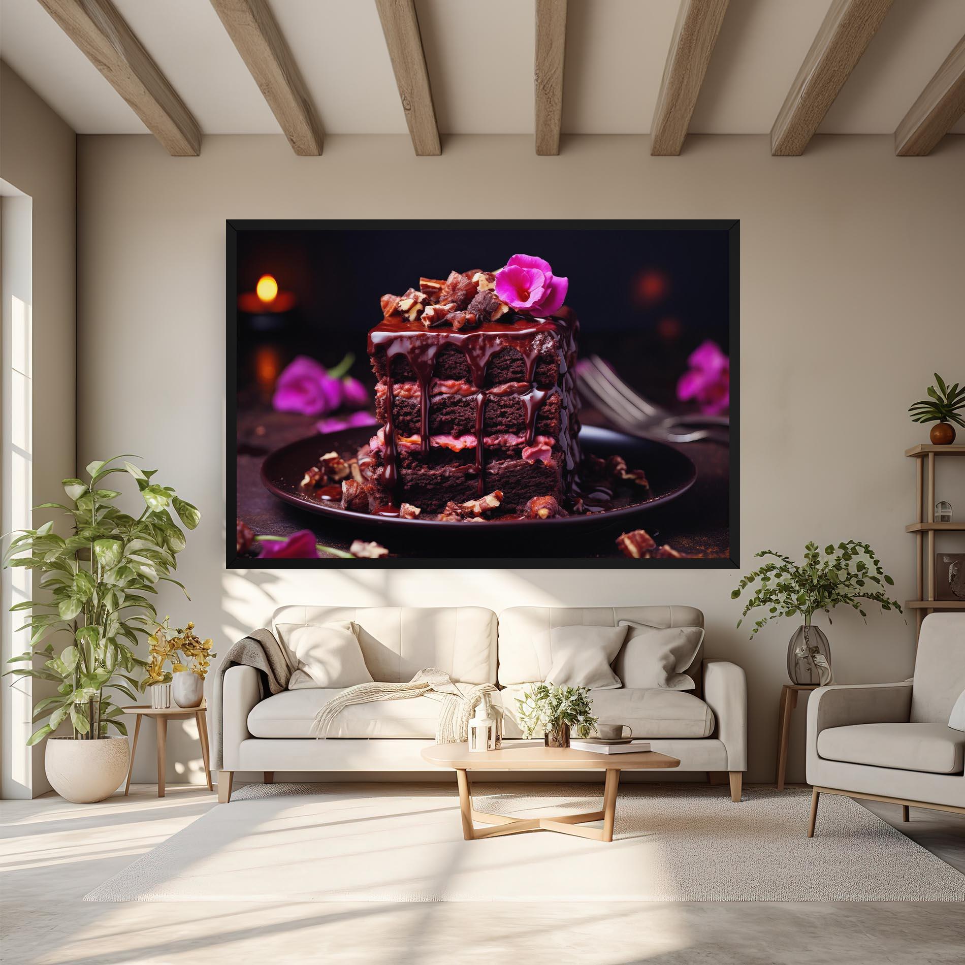 Leinwandbild Pink Flower Cake mockup 6