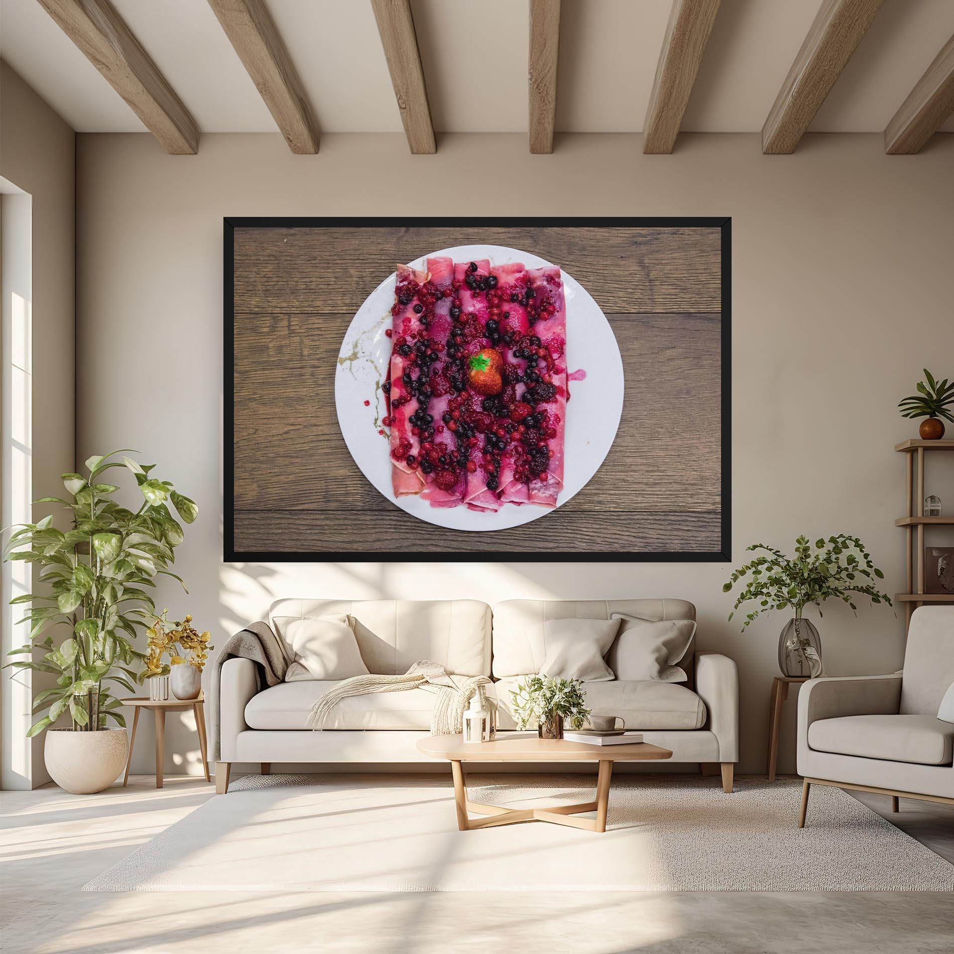 Leinwandbild Strawberry Pancakes mockup 6