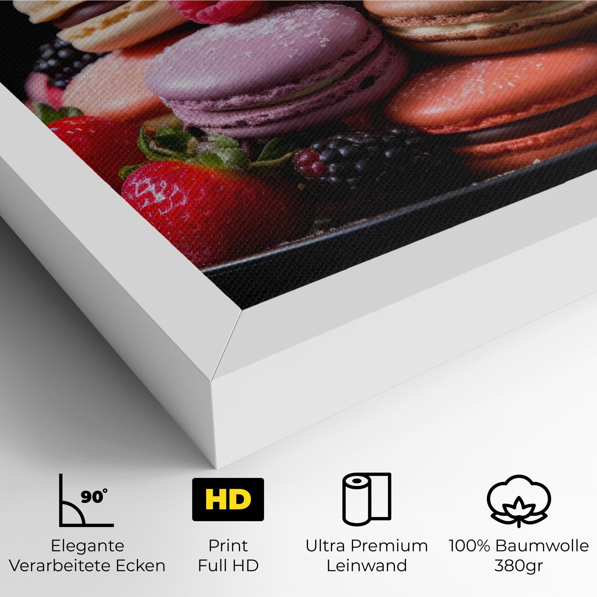 Leinwandbild Berries Macarons mockup 4