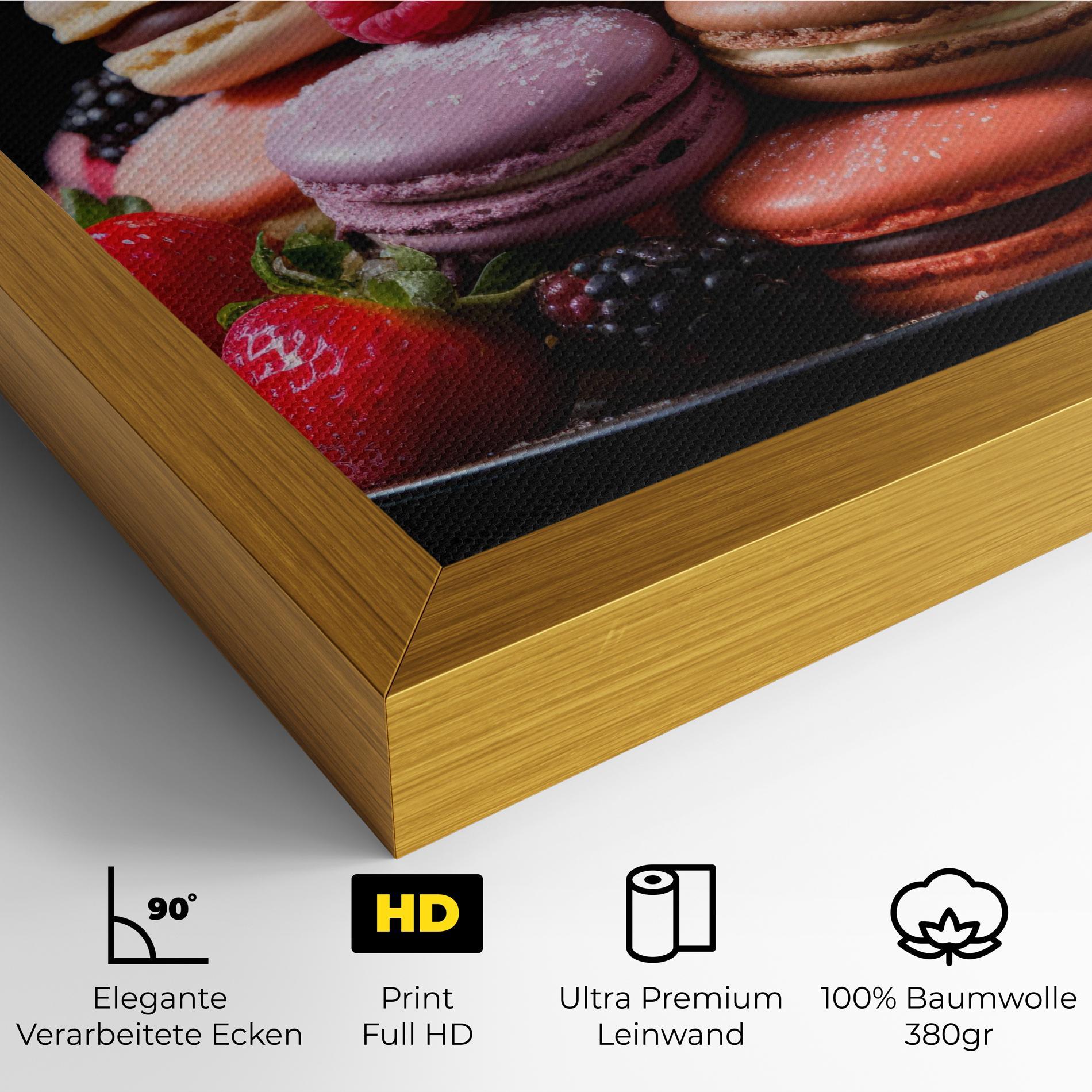 Leinwandbild Berries Macarons mockup 4