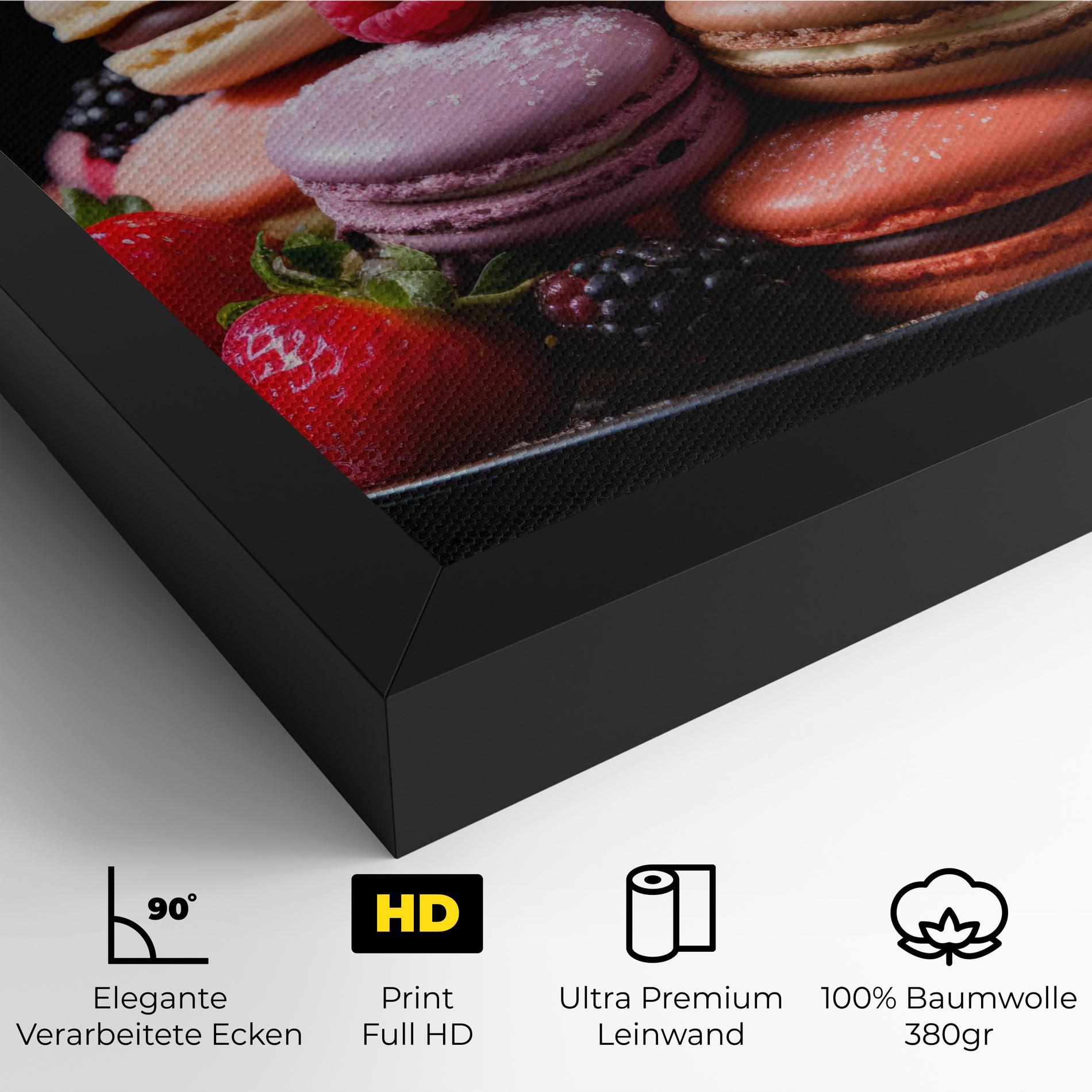 Leinwandbild Berries Macarons mockup 4