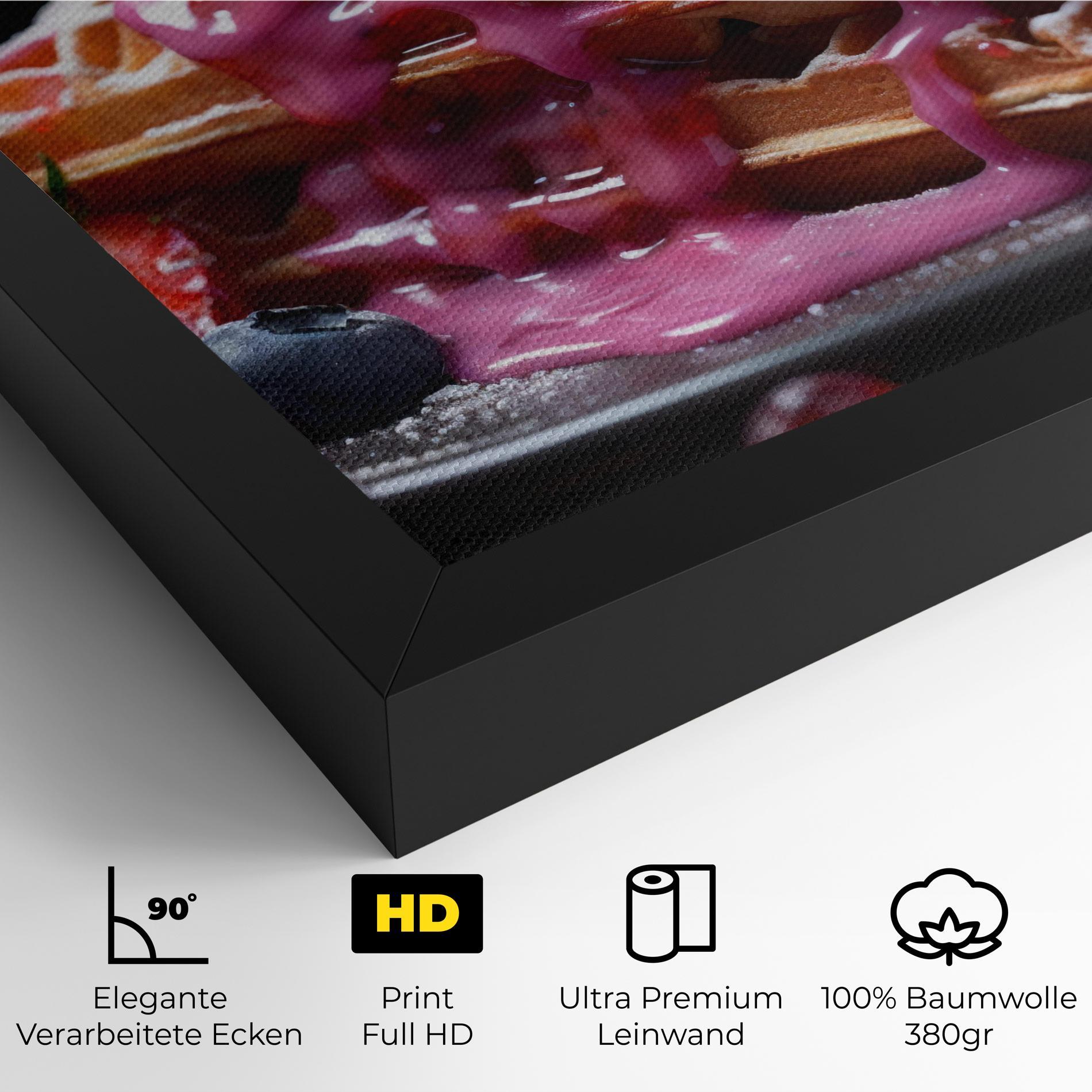 Leinwandbild Berries Waffles mockup 4
