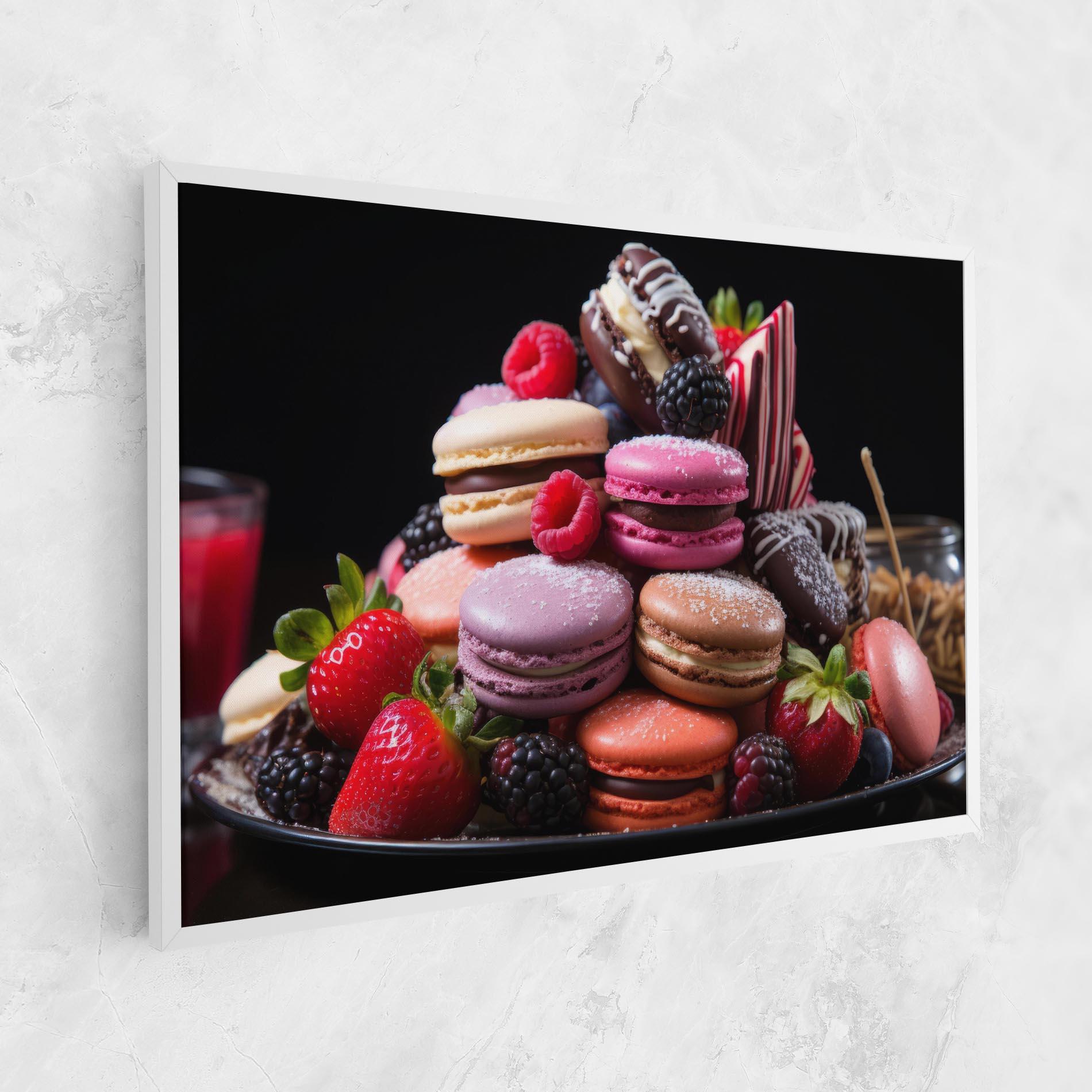 Leinwandbild Berries Macarons mockup 1
