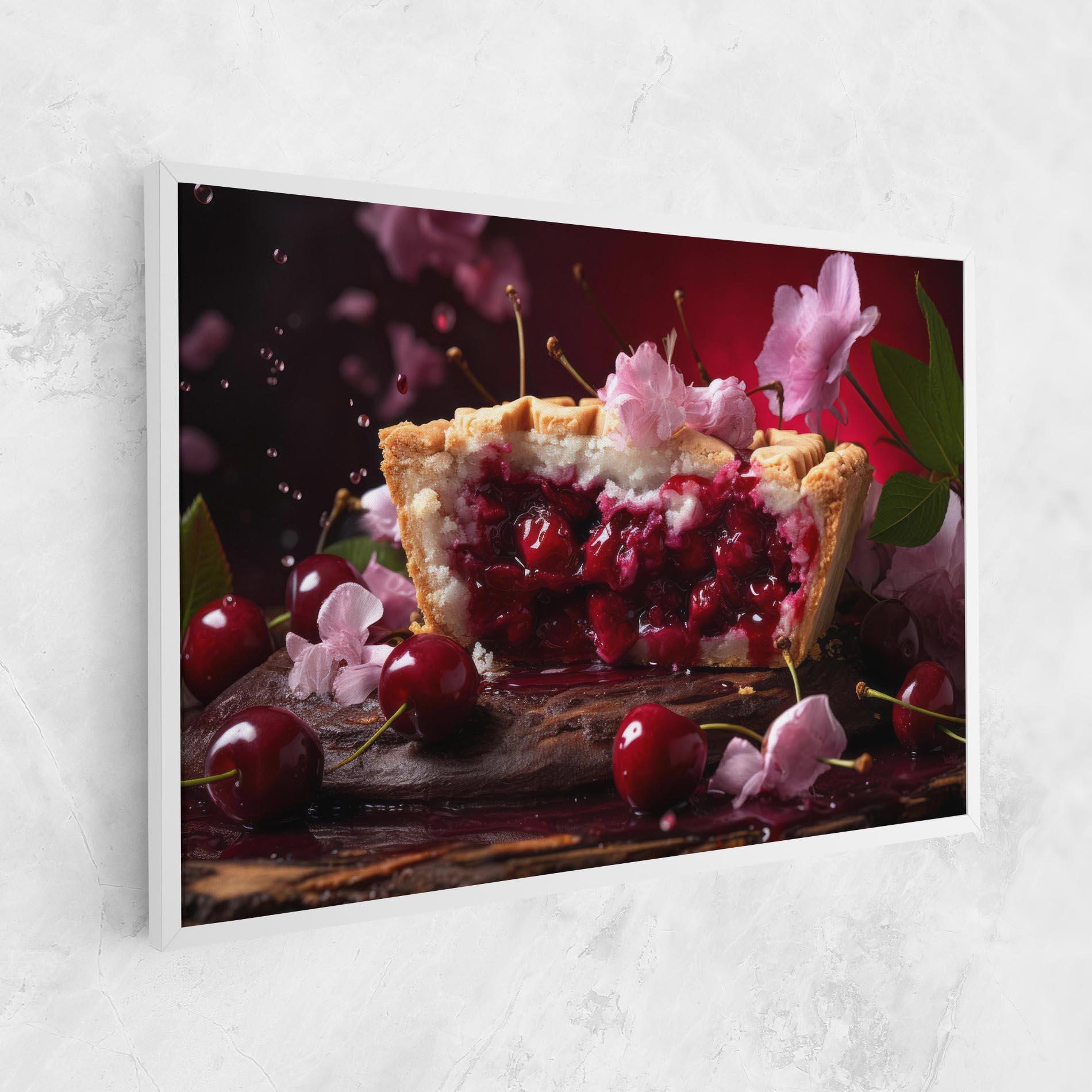Leinwandbild Wooden Table Cherries mockup 1