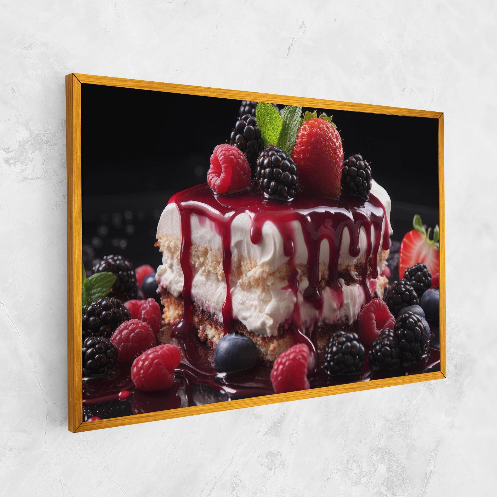 Leinwandbild Berries Cream Dessert mockup 1