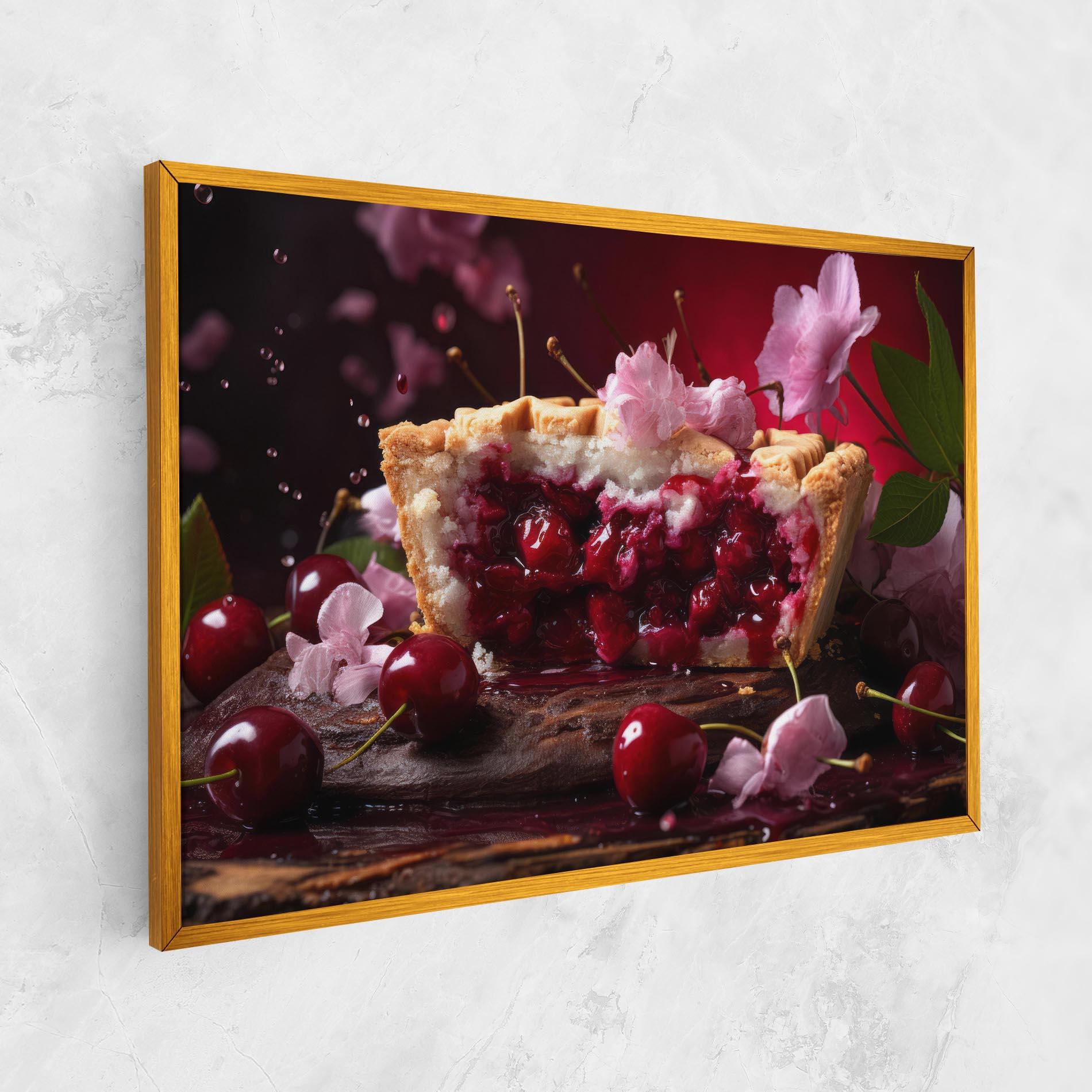 Leinwandbild Wooden Table Cherries mockup 1