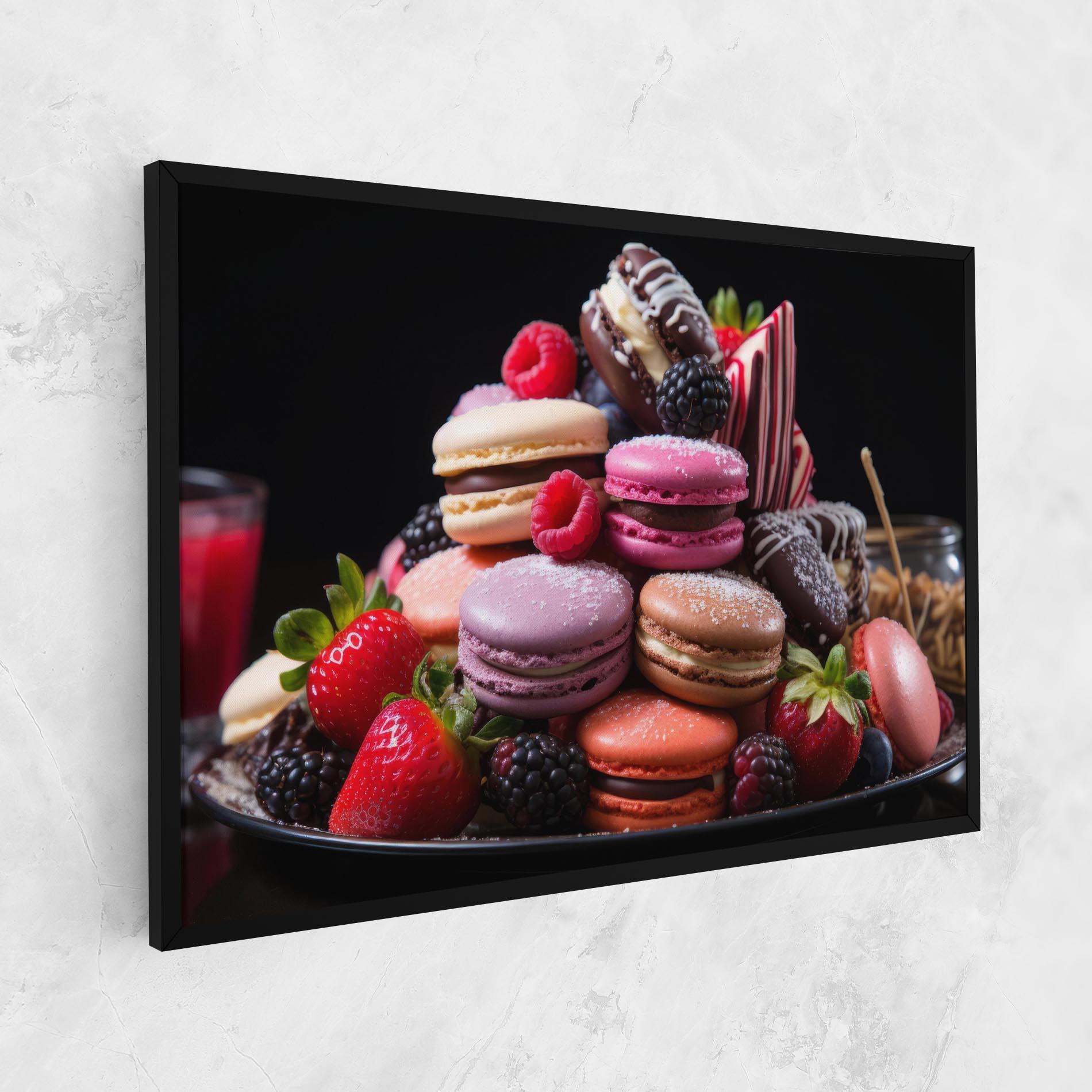 Leinwandbild Berries Macarons mockup 1