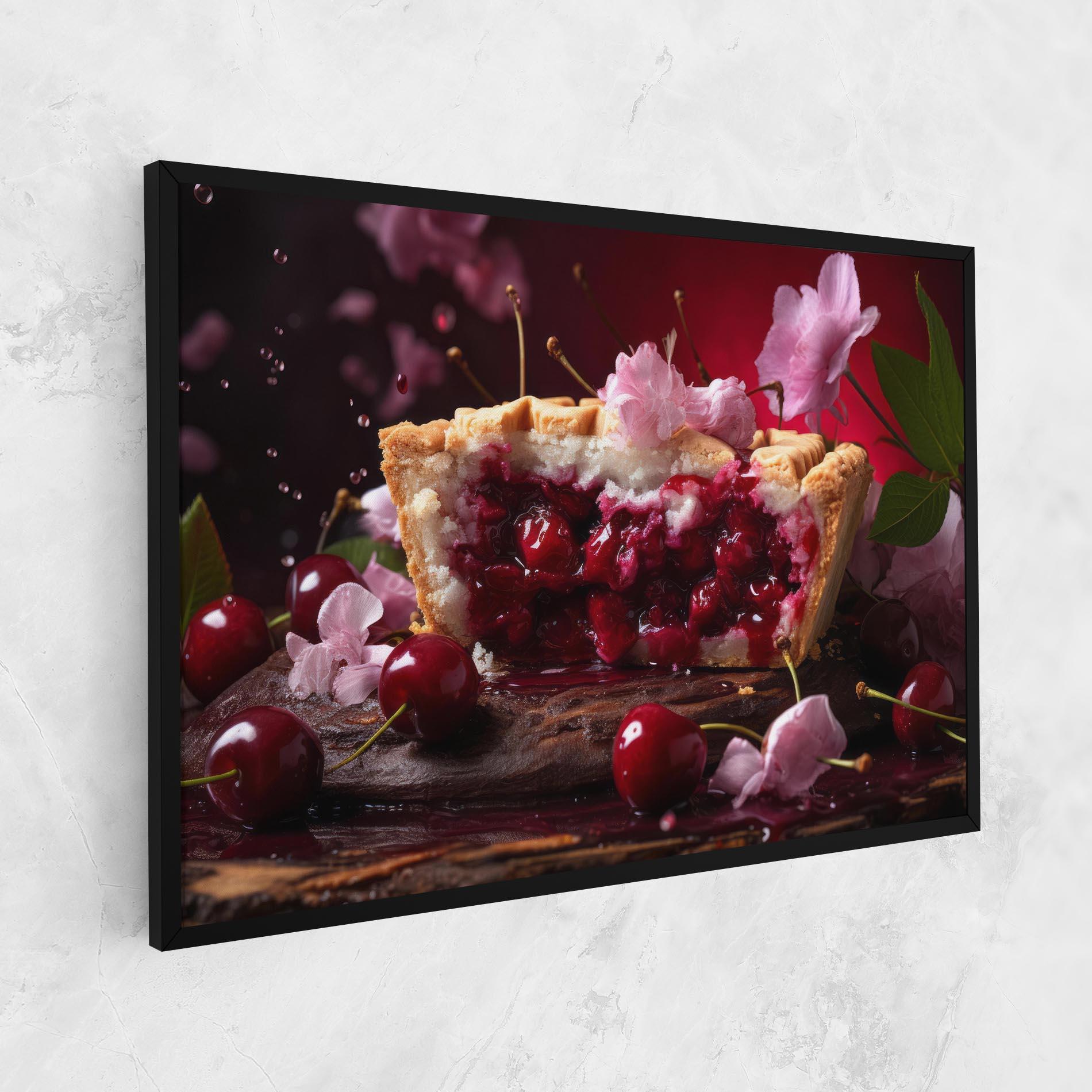 Leinwandbild Wooden Table Cherries mockup 1