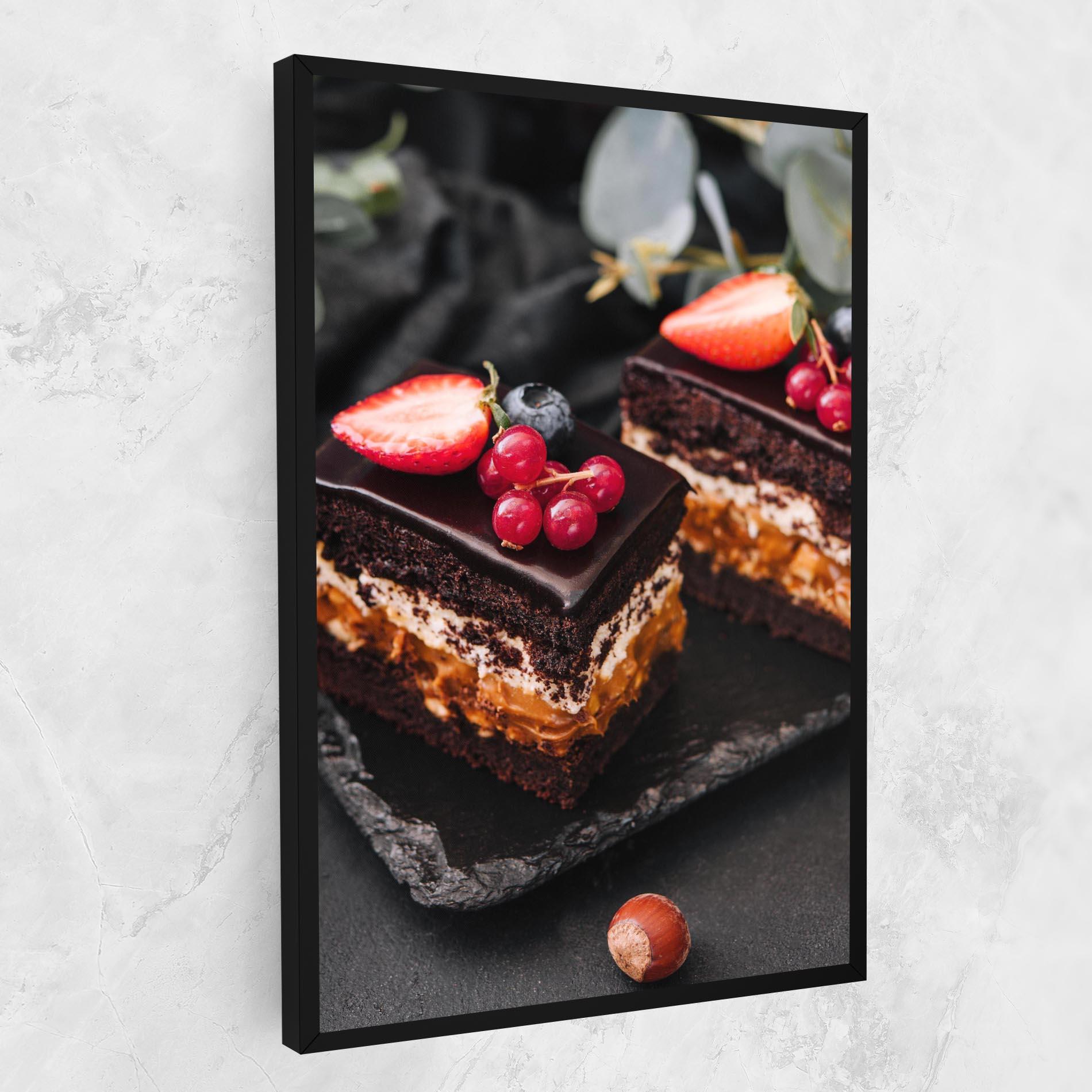 Leinwandbild Chocolate Berries Cake mockup 1