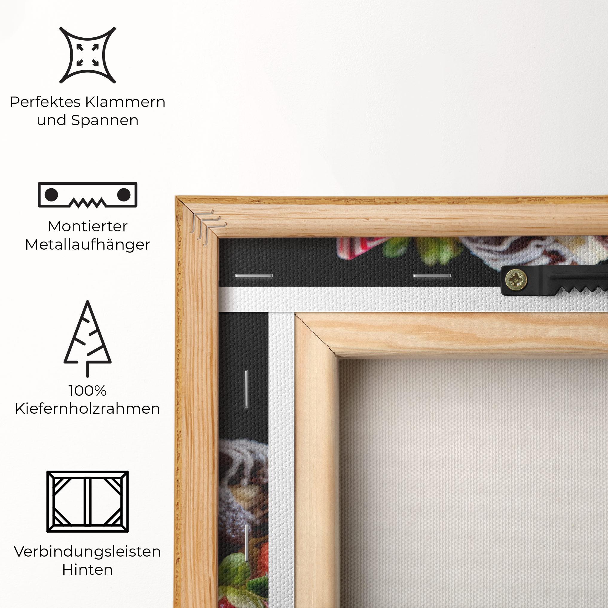 Leinwandbild Berries Macarons mockup 5