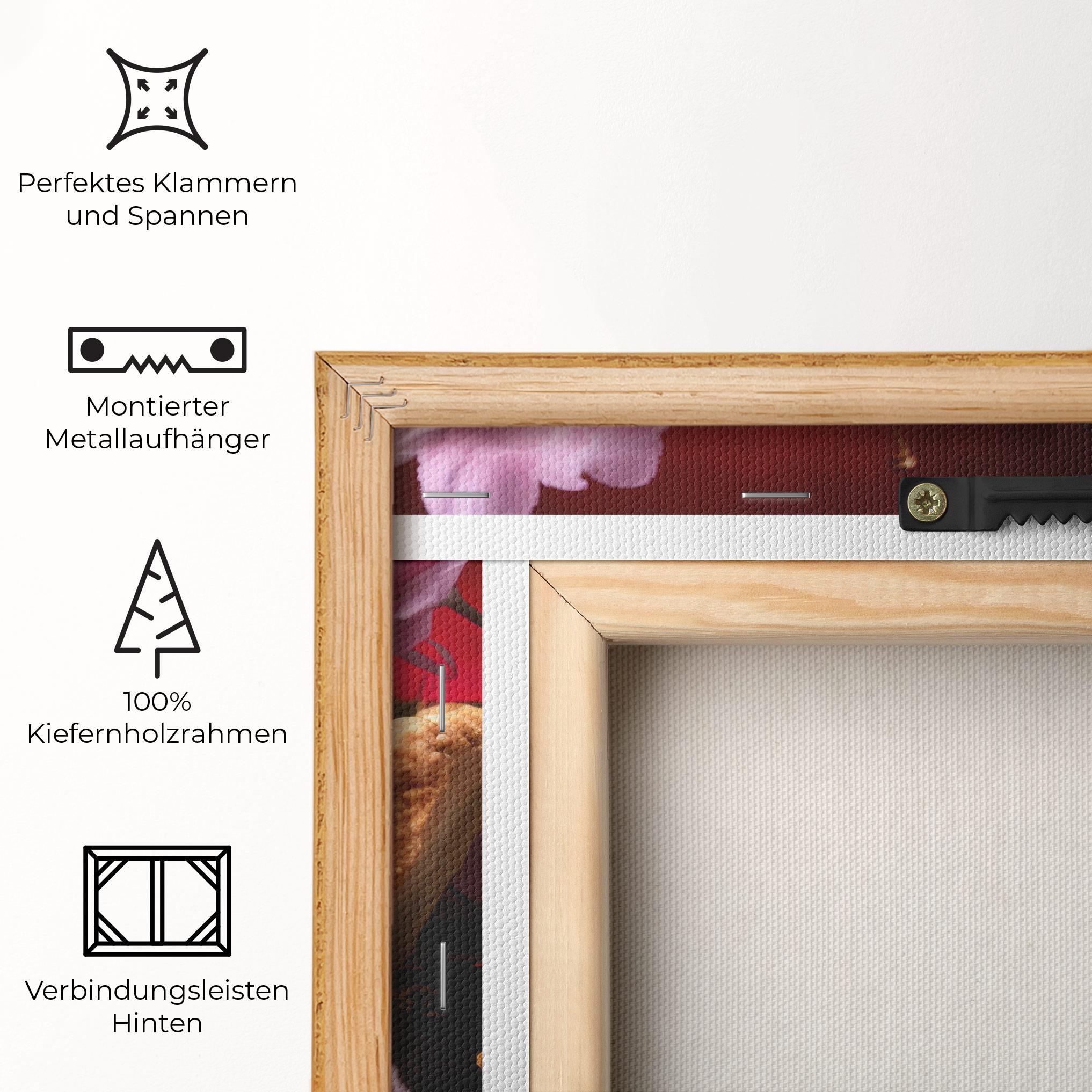 Leinwandbild Wooden Table Cherries mockup 5