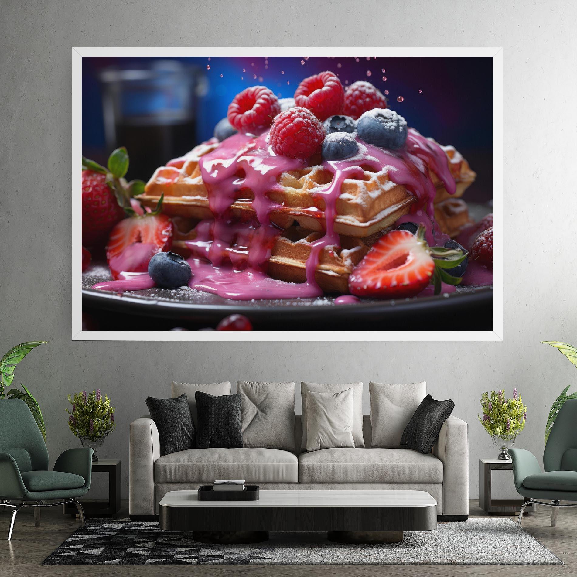 Leinwandbild Berries Waffles mockup 7