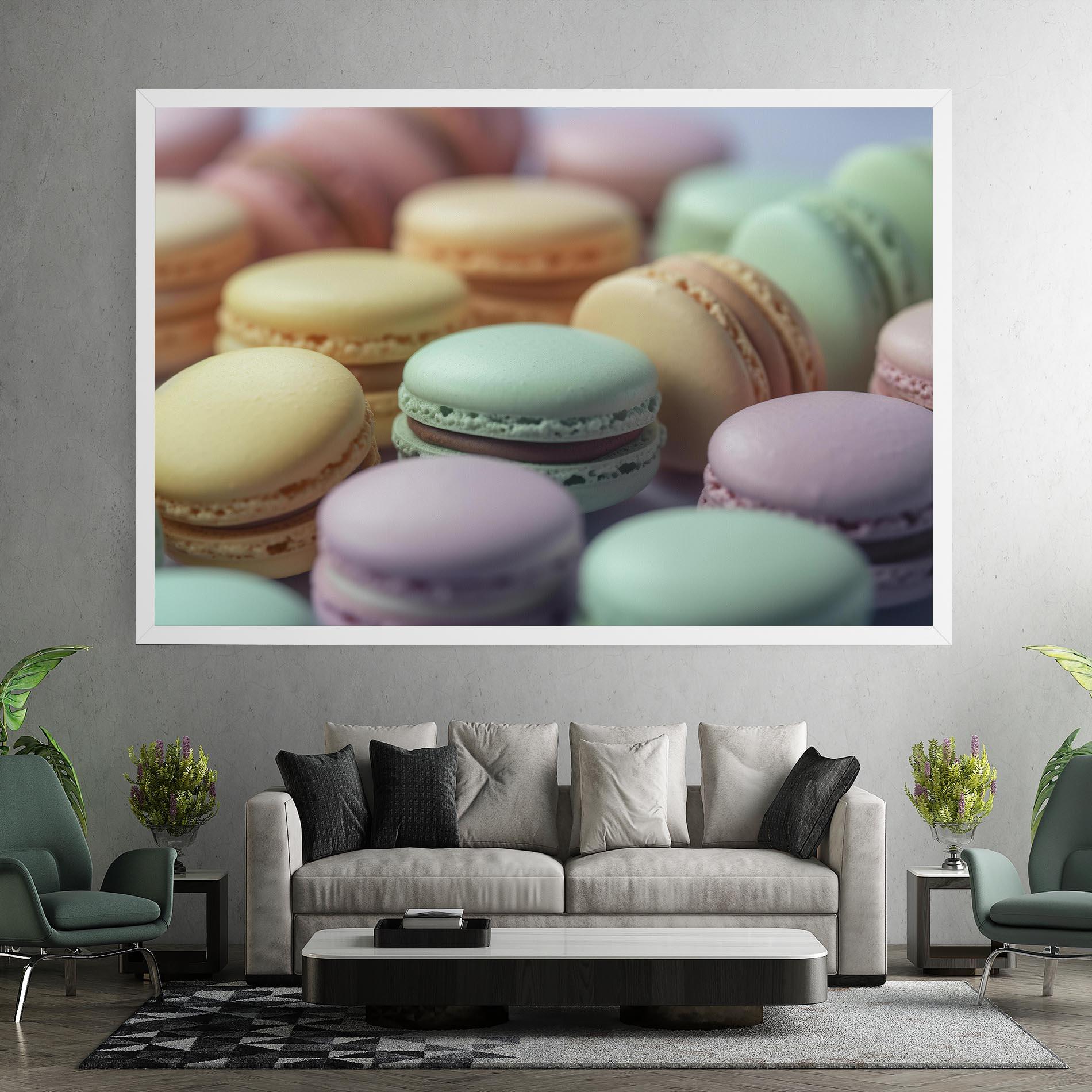 Leinwandbild Pastel Macarons mockup 7
