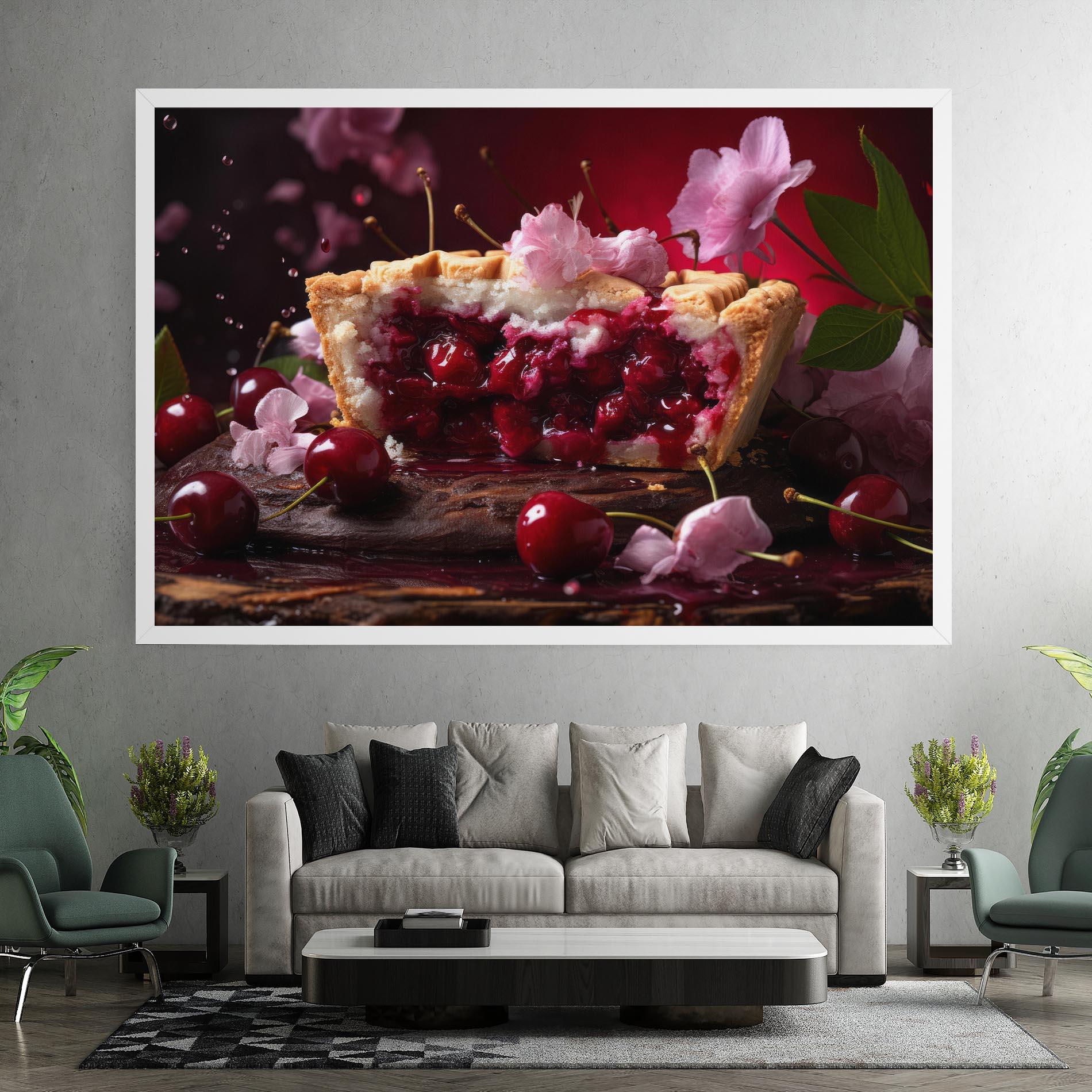 Leinwandbild Wooden Table Cherries mockup 7