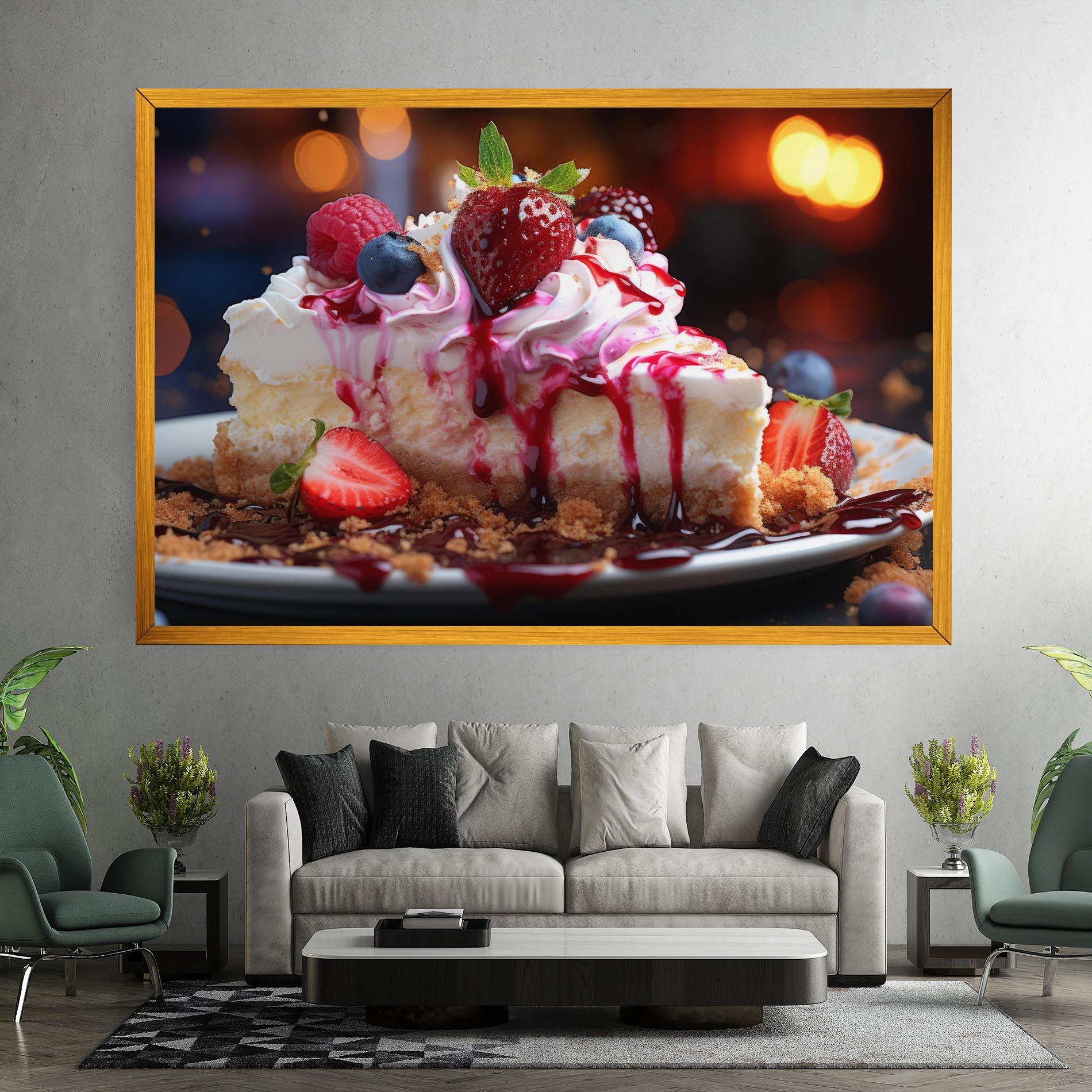 Leinwandbild Cheesecake Berries mockup 7