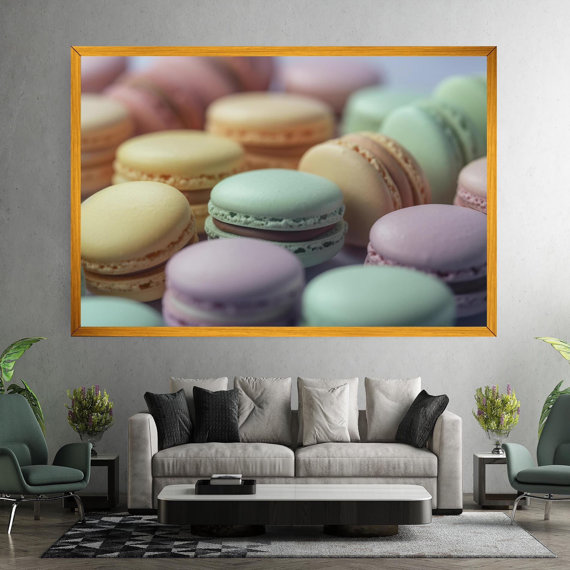 Leinwandbild Pastel Macarons mockup 7