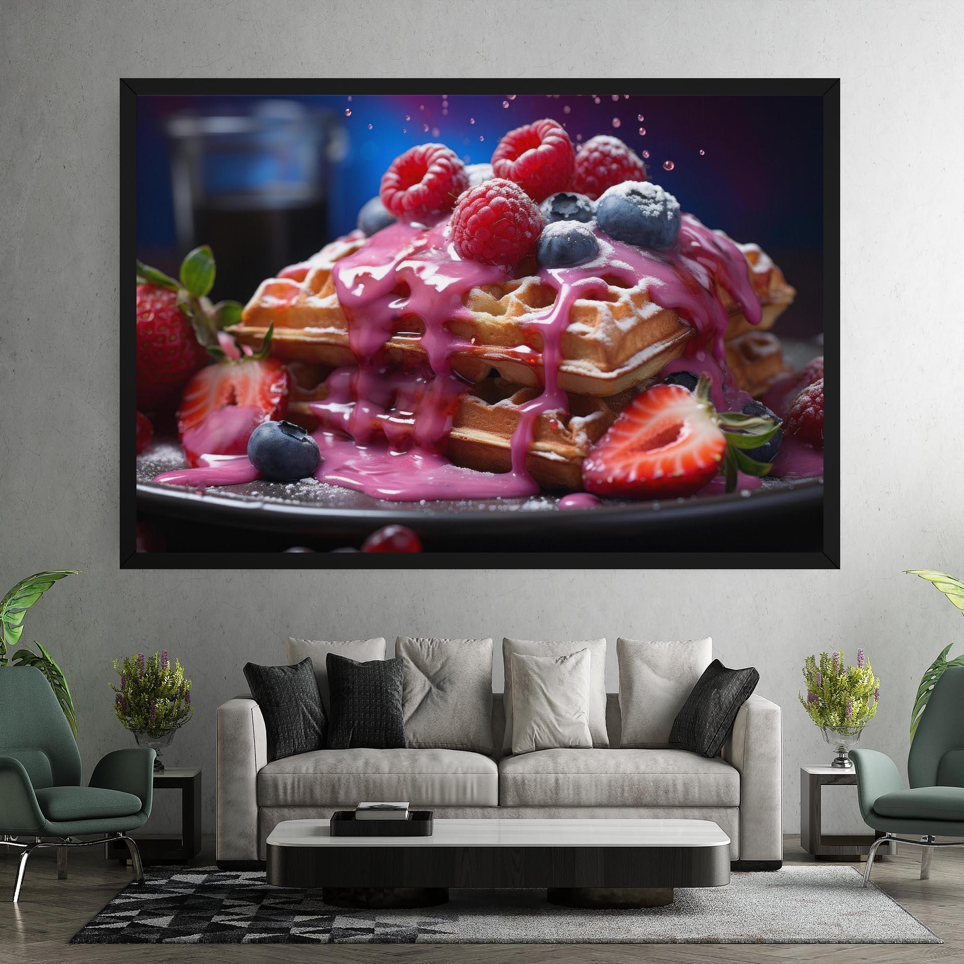 Leinwandbild Berries Waffles mockup 7