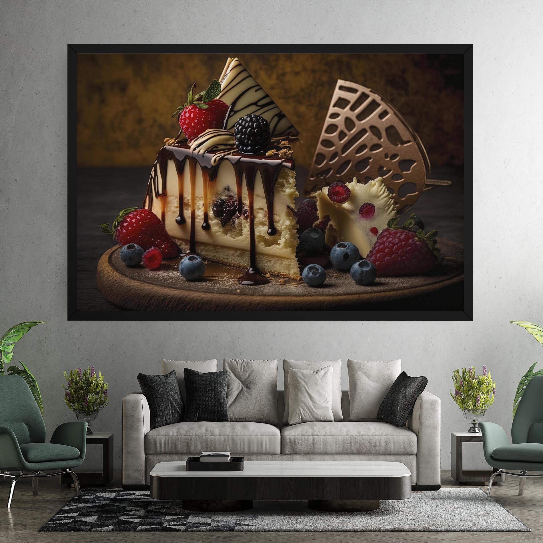 Leinwandbild Cheesecake Chocolate mockup 7