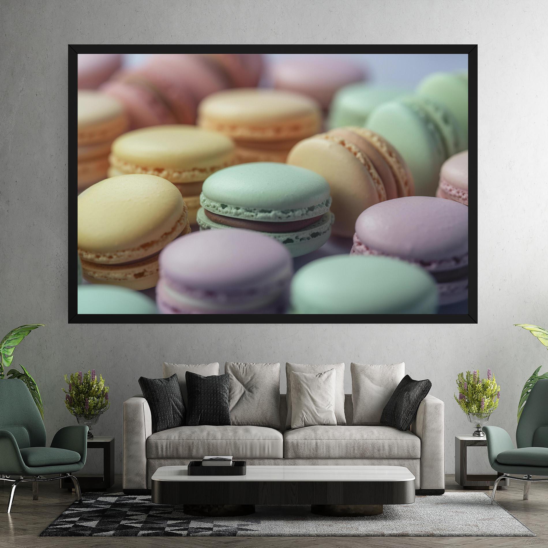Leinwandbild Pastel Macarons mockup 7