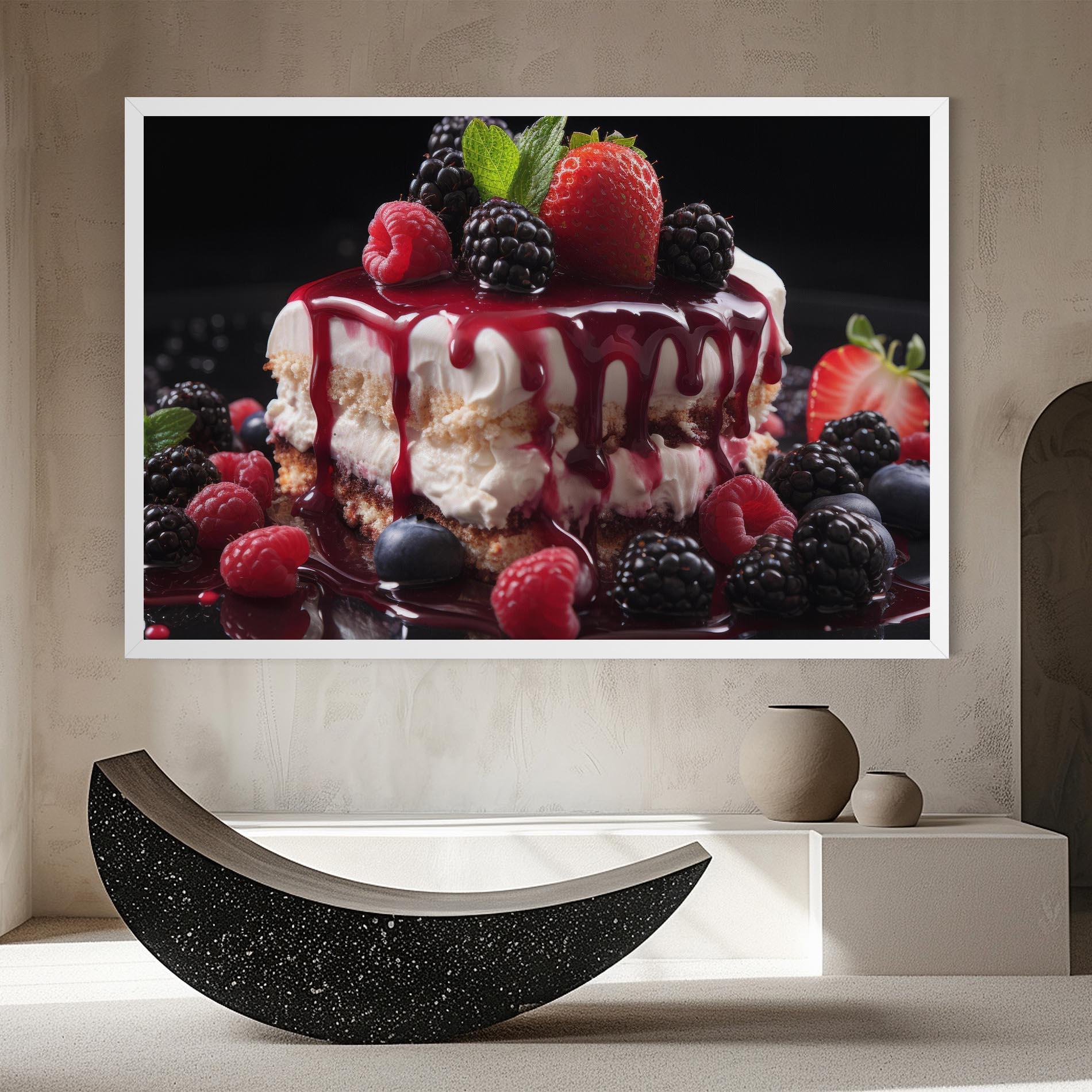 Leinwandbild Berries Cream Dessert mockup 8
