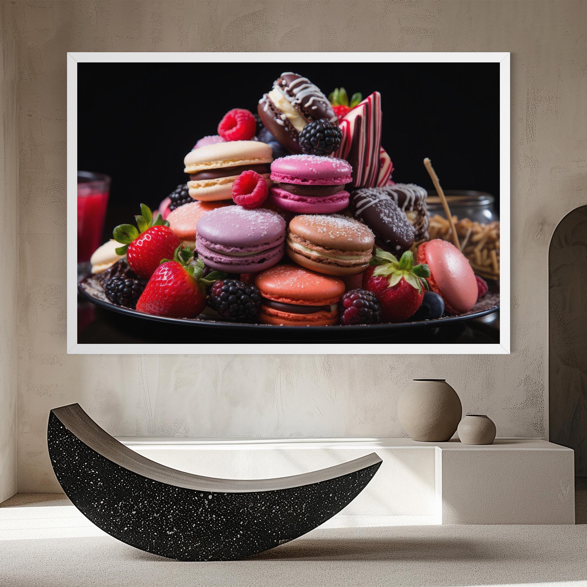 Leinwandbild Berries Macarons mockup 8