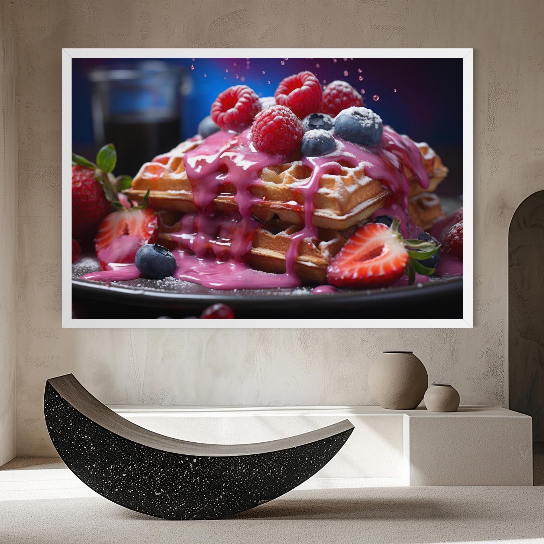 Leinwandbild Berries Waffles mockup 8