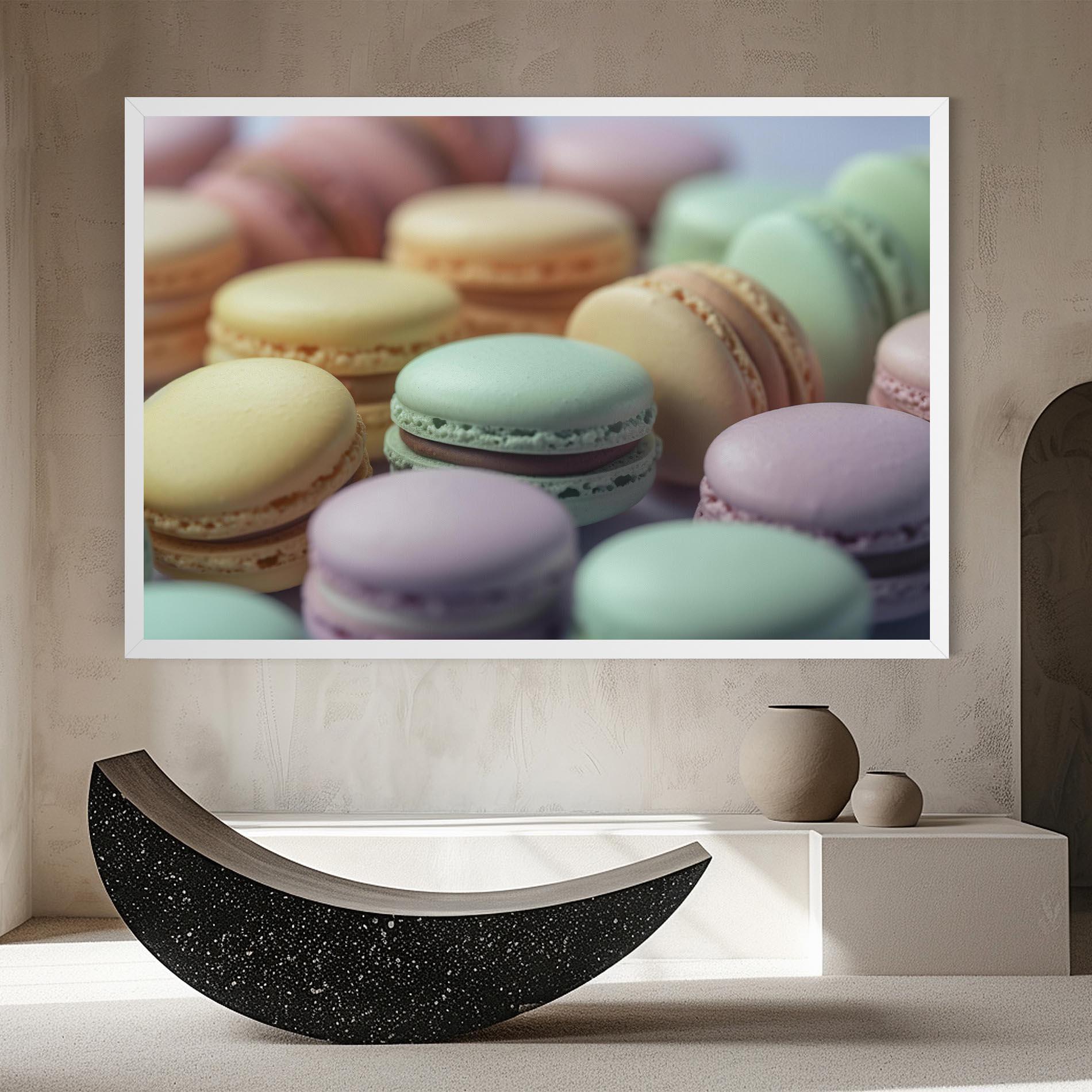 Leinwandbild Pastel Macarons mockup 8