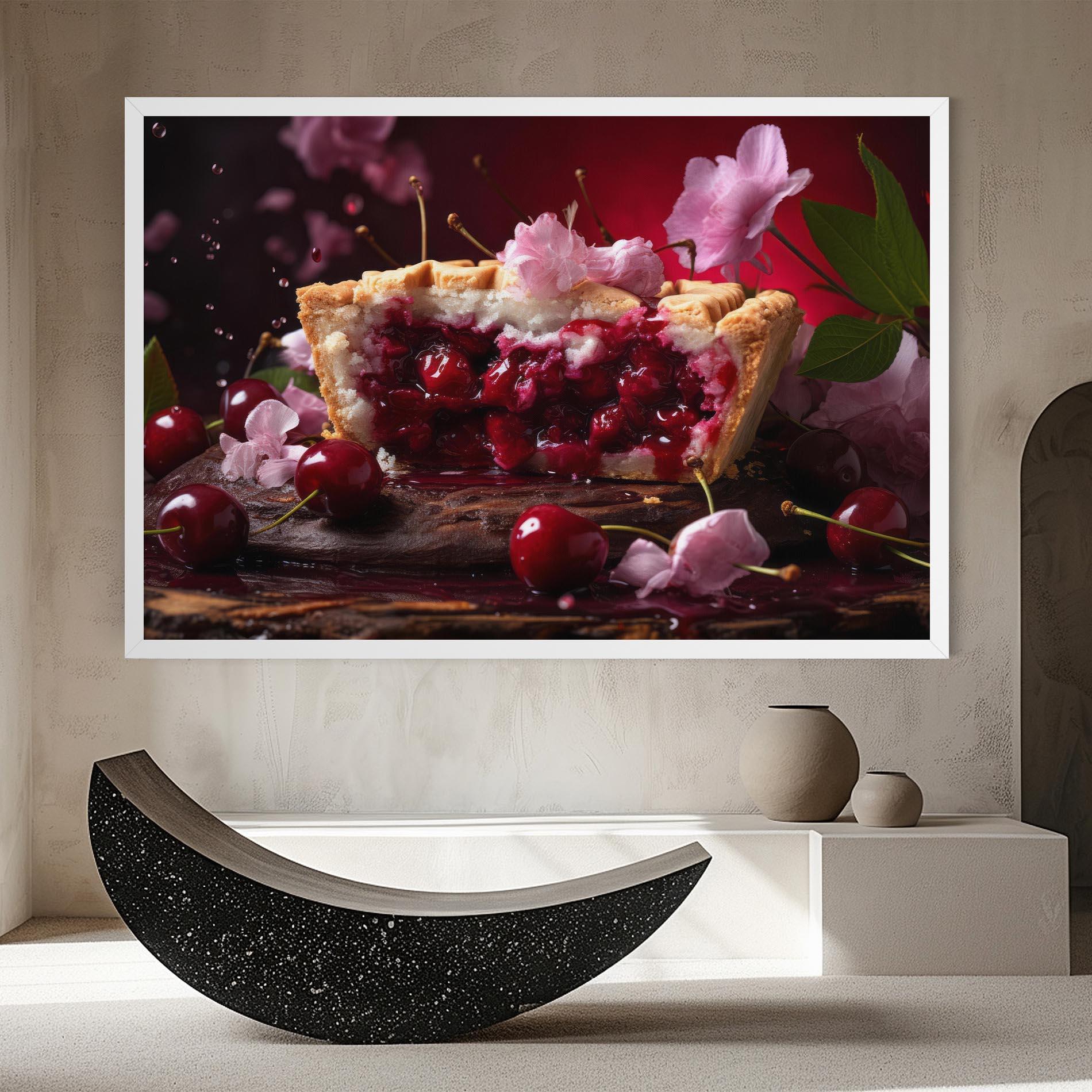 Leinwandbild Wooden Table Cherries mockup 8