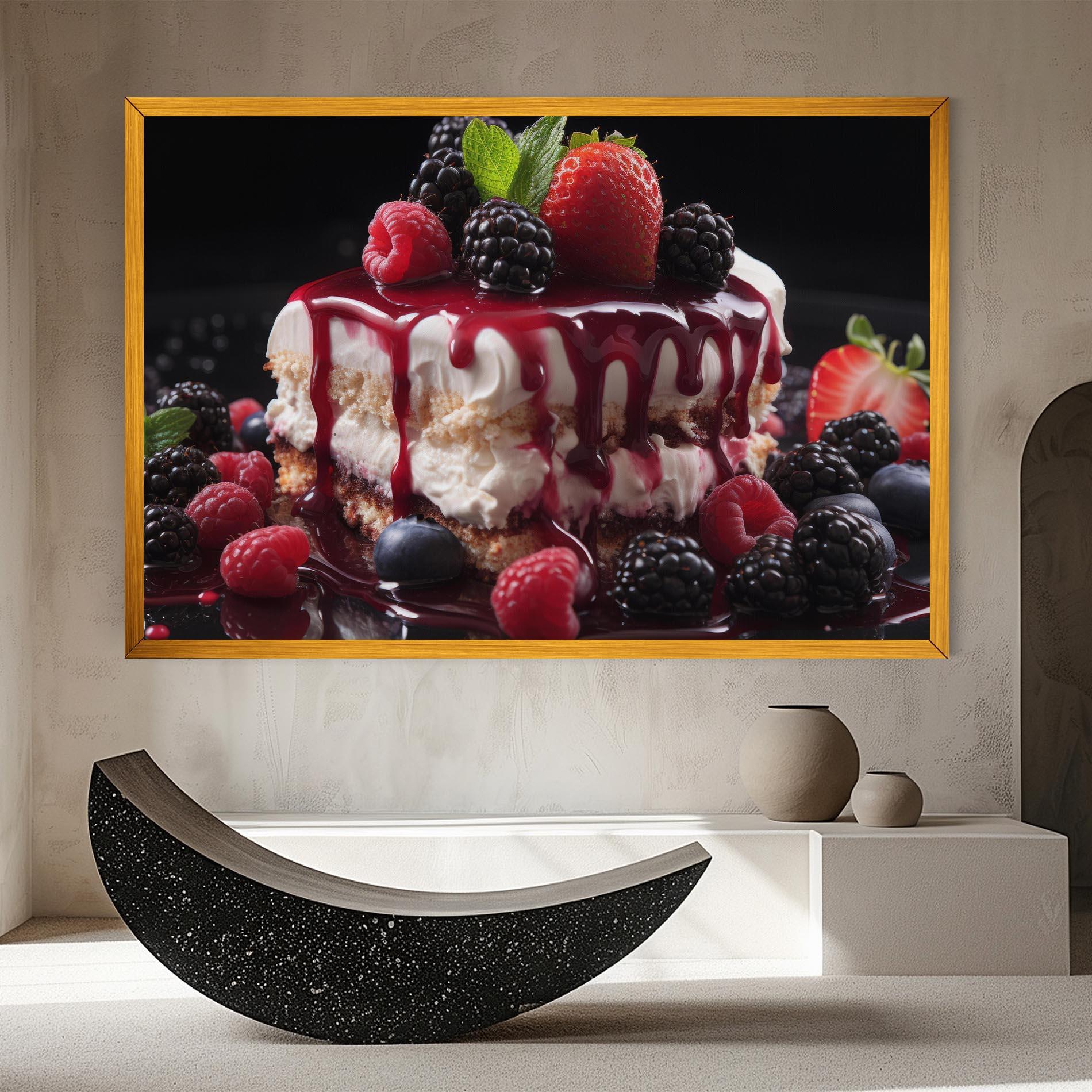Leinwandbild Berries Cream Dessert mockup 8