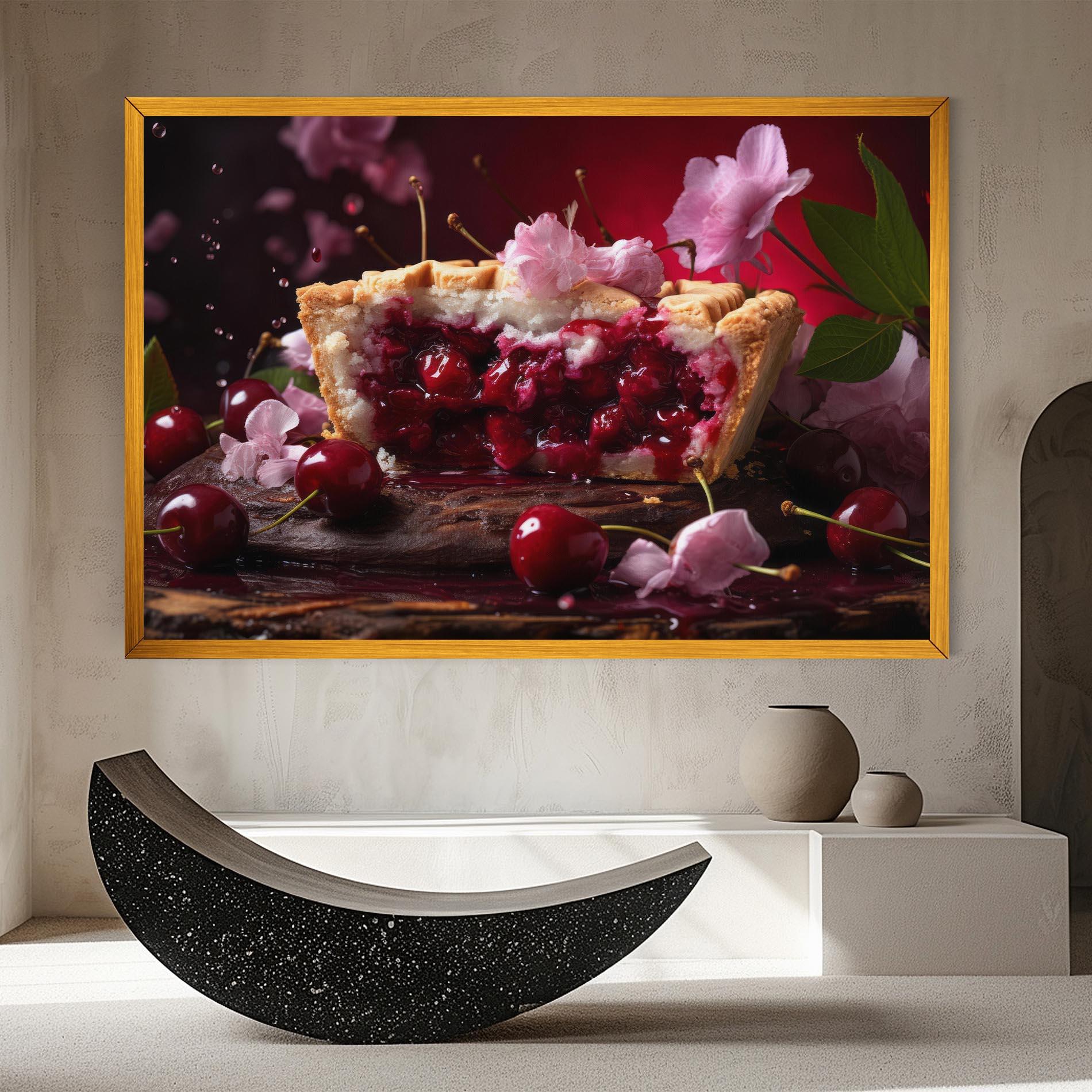 Leinwandbild Wooden Table Cherries mockup 8