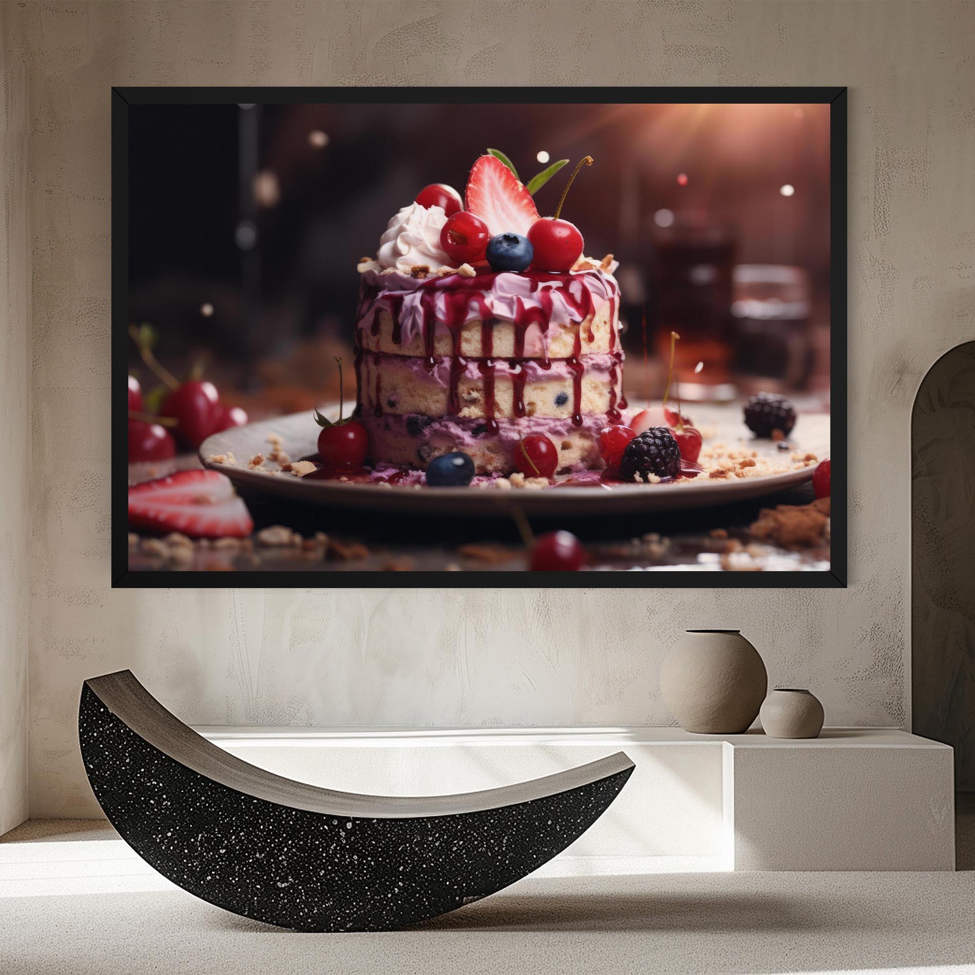 Leinwandbild Berries Dessert mockup 8