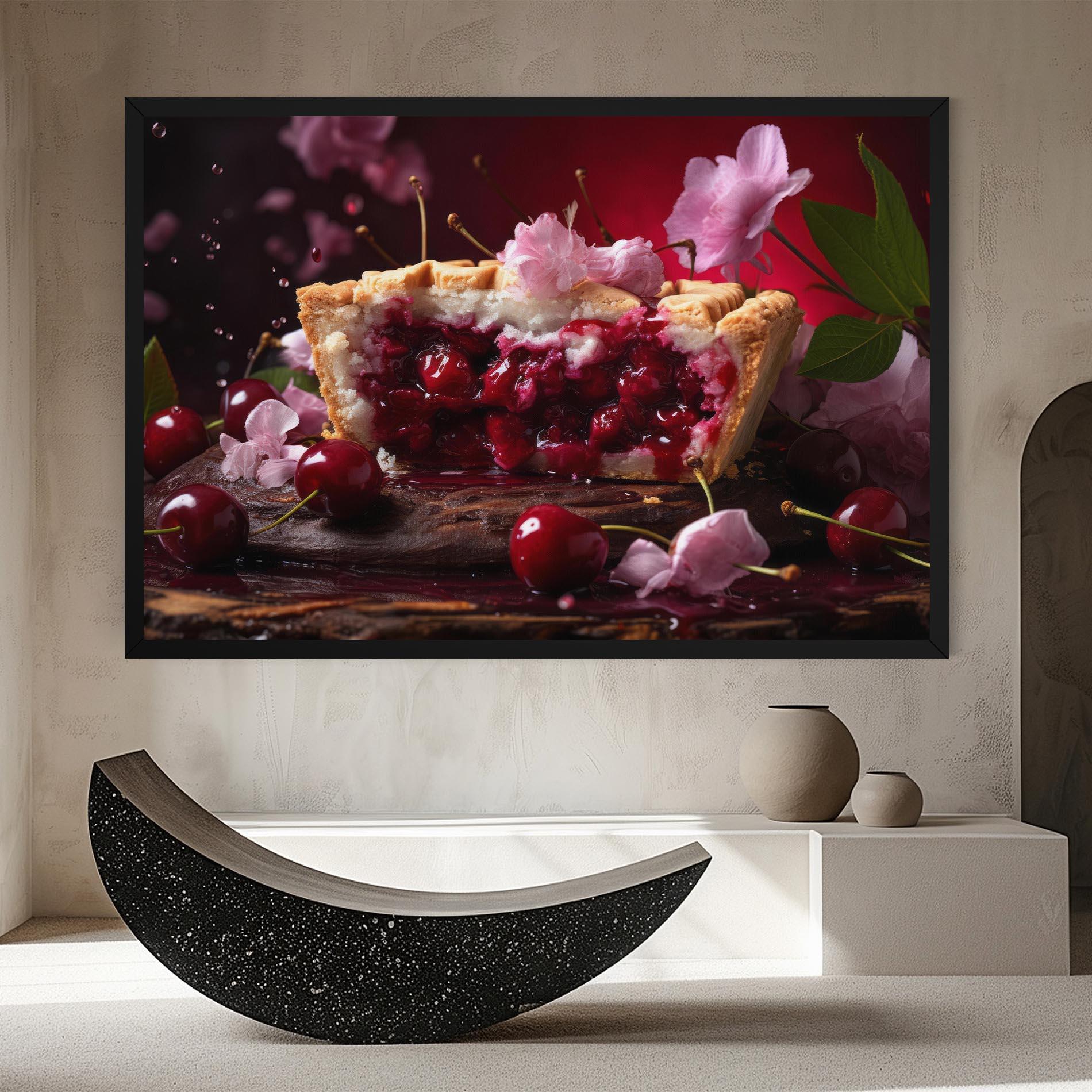 Leinwandbild Wooden Table Cherries mockup 8