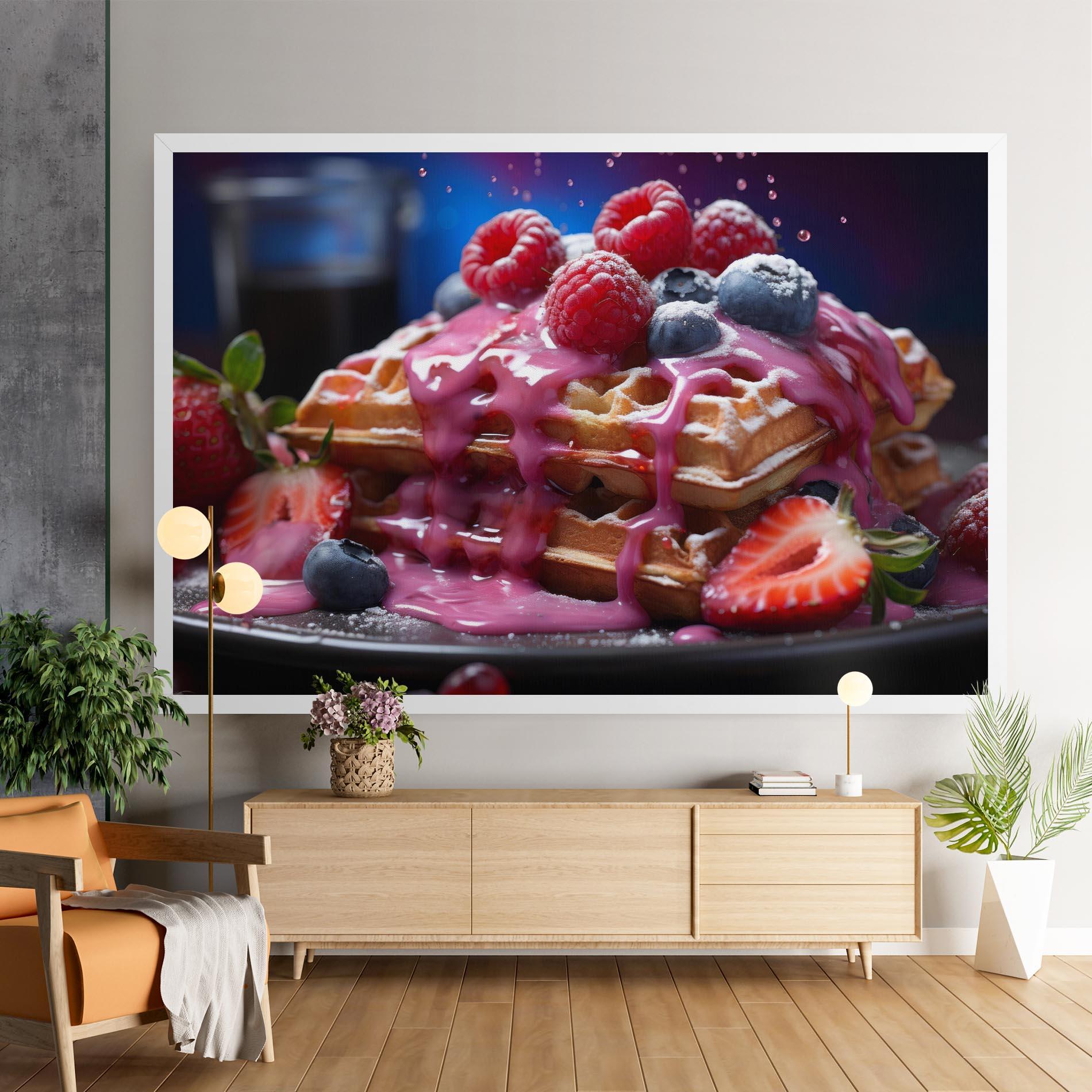 Leinwandbild Berries Waffles mockup 9