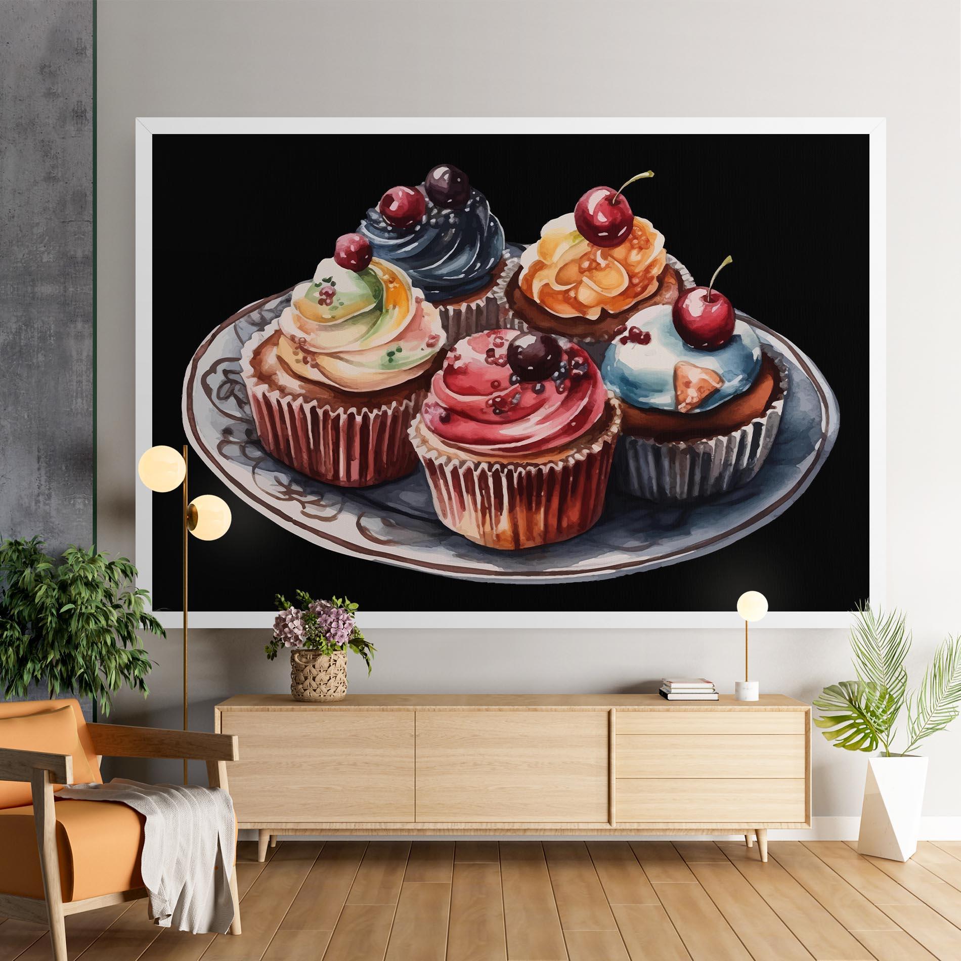 Leinwandbild Colorful Muffins mockup 9