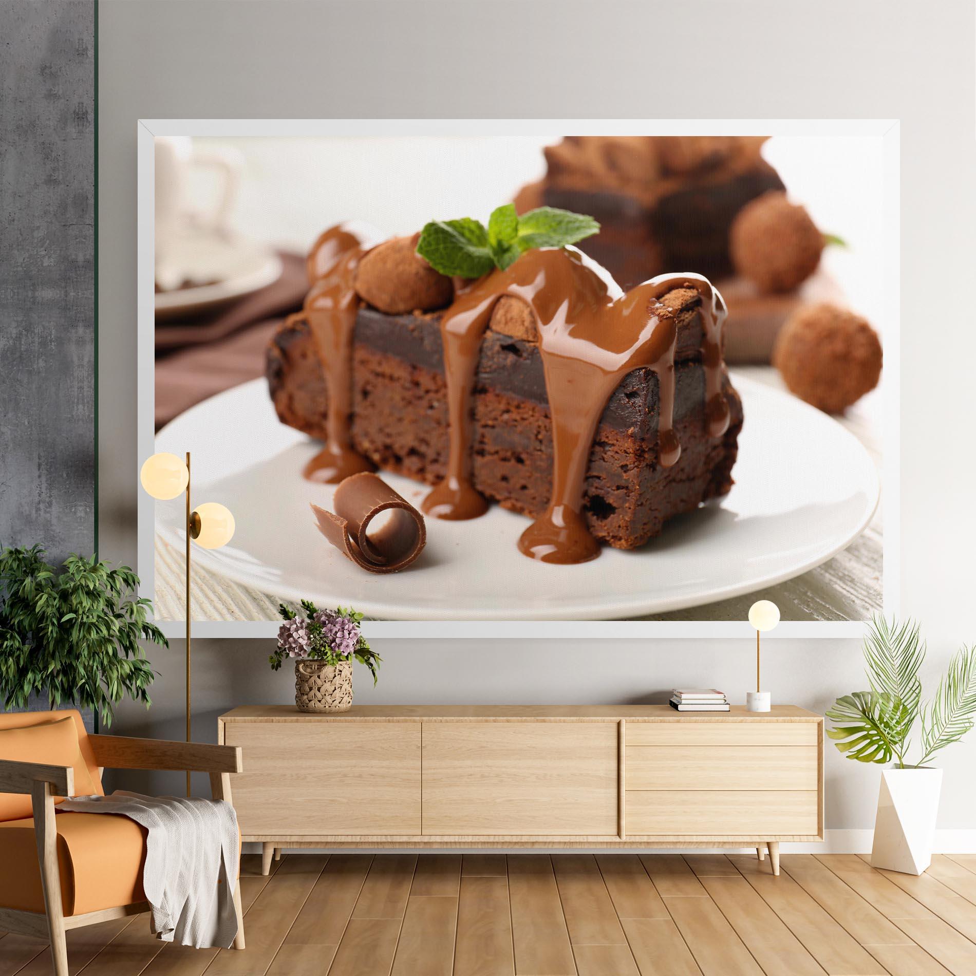 Leinwandbild Mint Chocolate Cake mockup 9