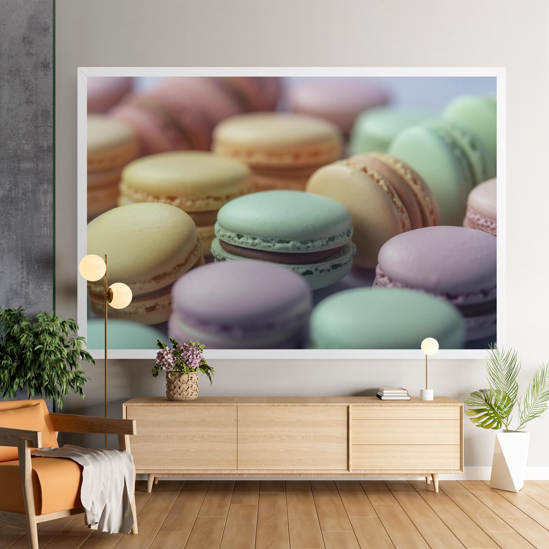 Leinwandbild Pastel Macarons mockup 9