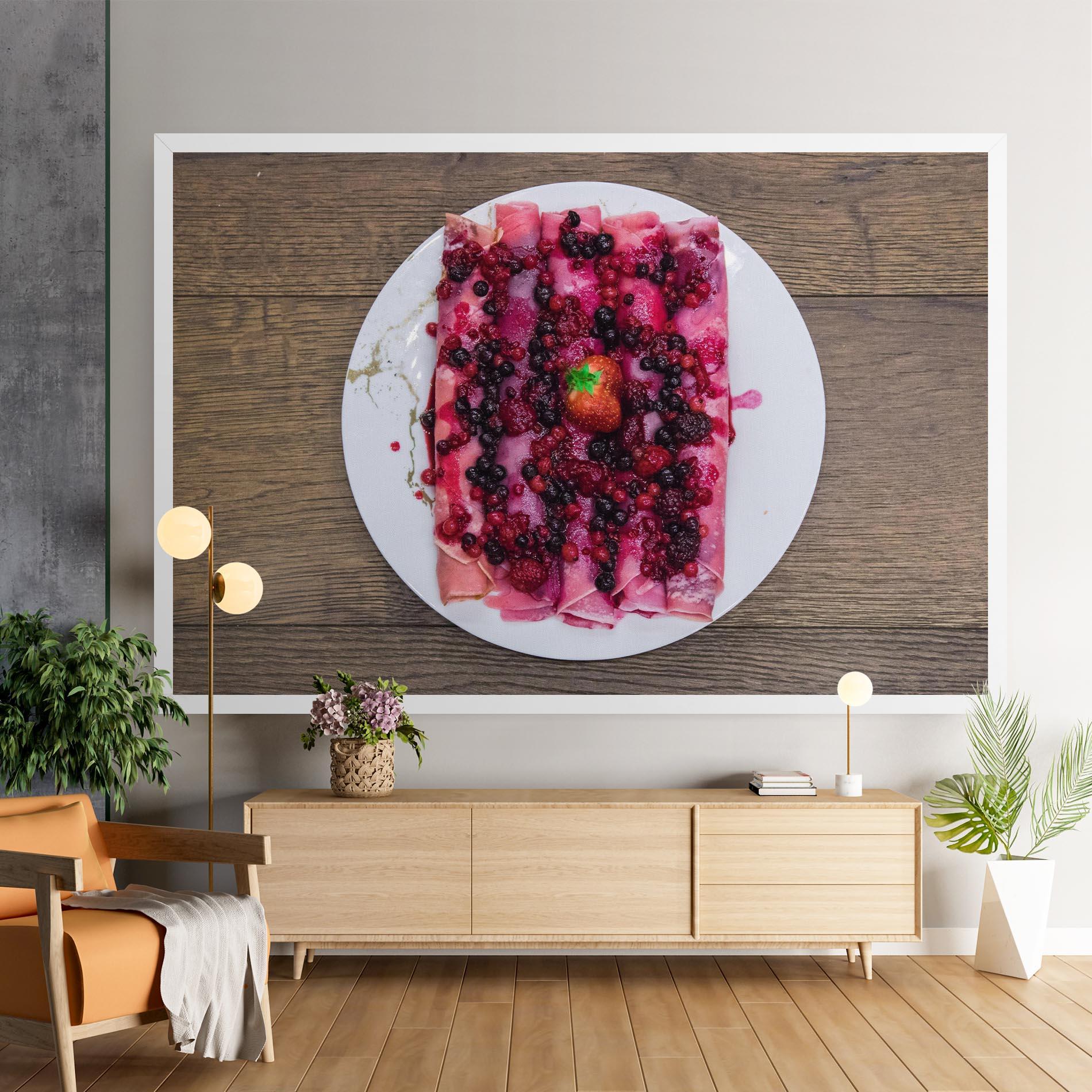Leinwandbild Strawberry Pancakes mockup 9