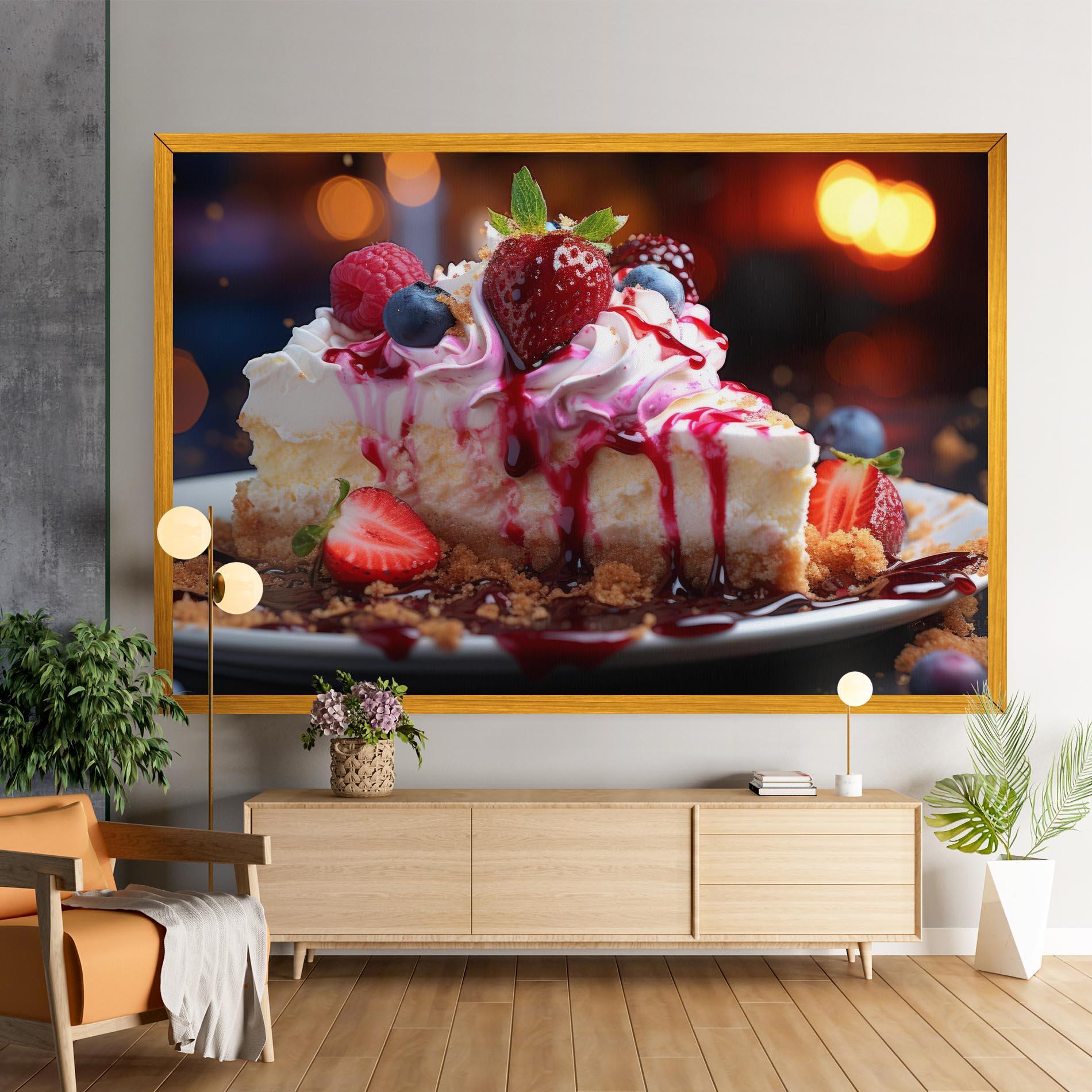 Leinwandbild Cheesecake Berries mockup 9