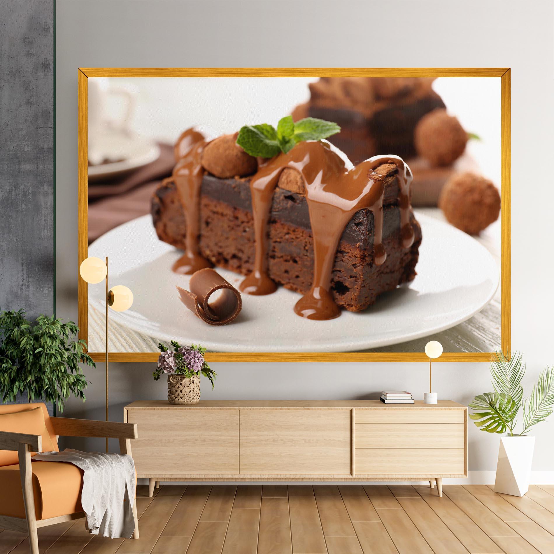 Leinwandbild Mint Chocolate Cake mockup 9
