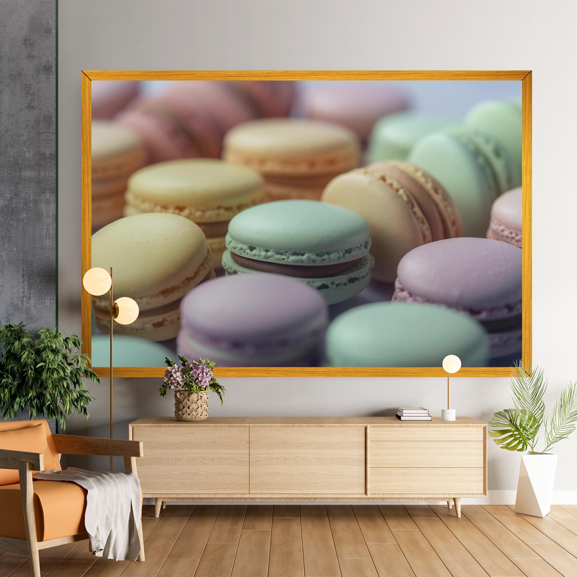 Leinwandbild Pastel Macarons mockup 9
