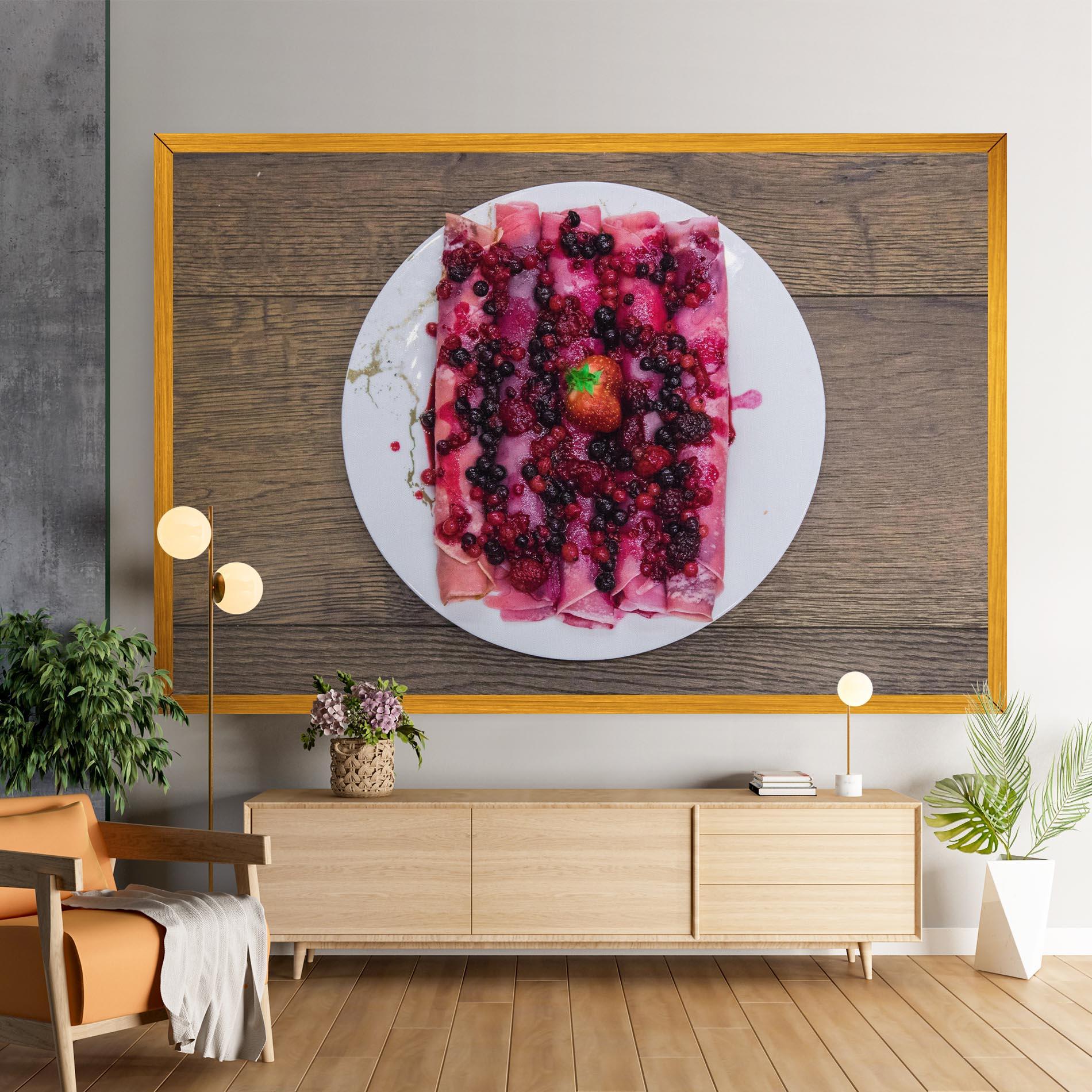 Leinwandbild Strawberry Pancakes mockup 9