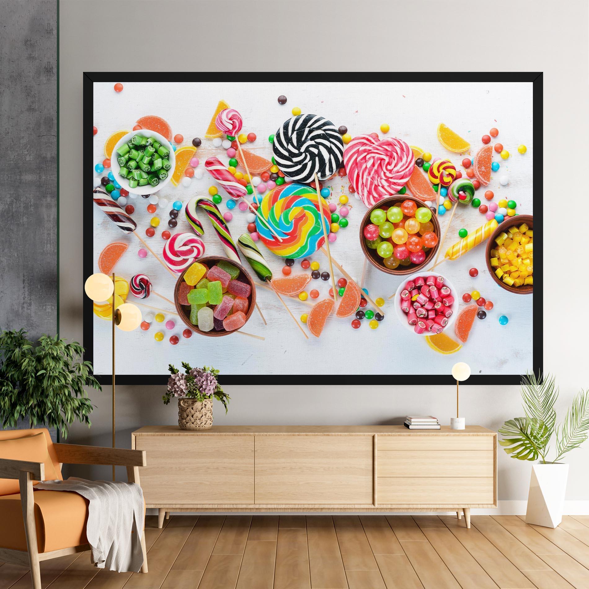 Leinwandbild Colorful Candies Jelly mockup 9