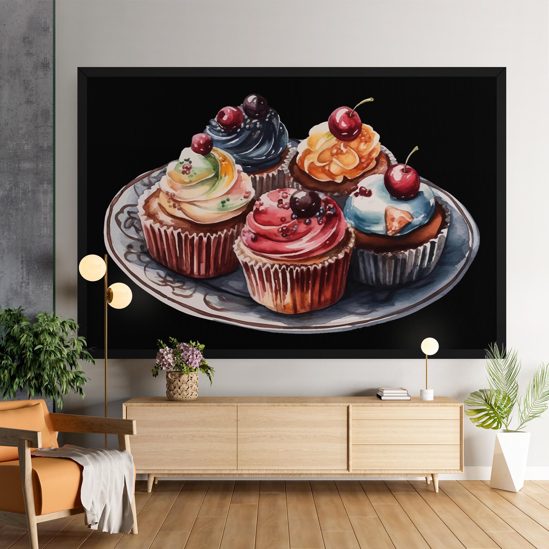 Leinwandbild Colorful Muffins mockup 9
