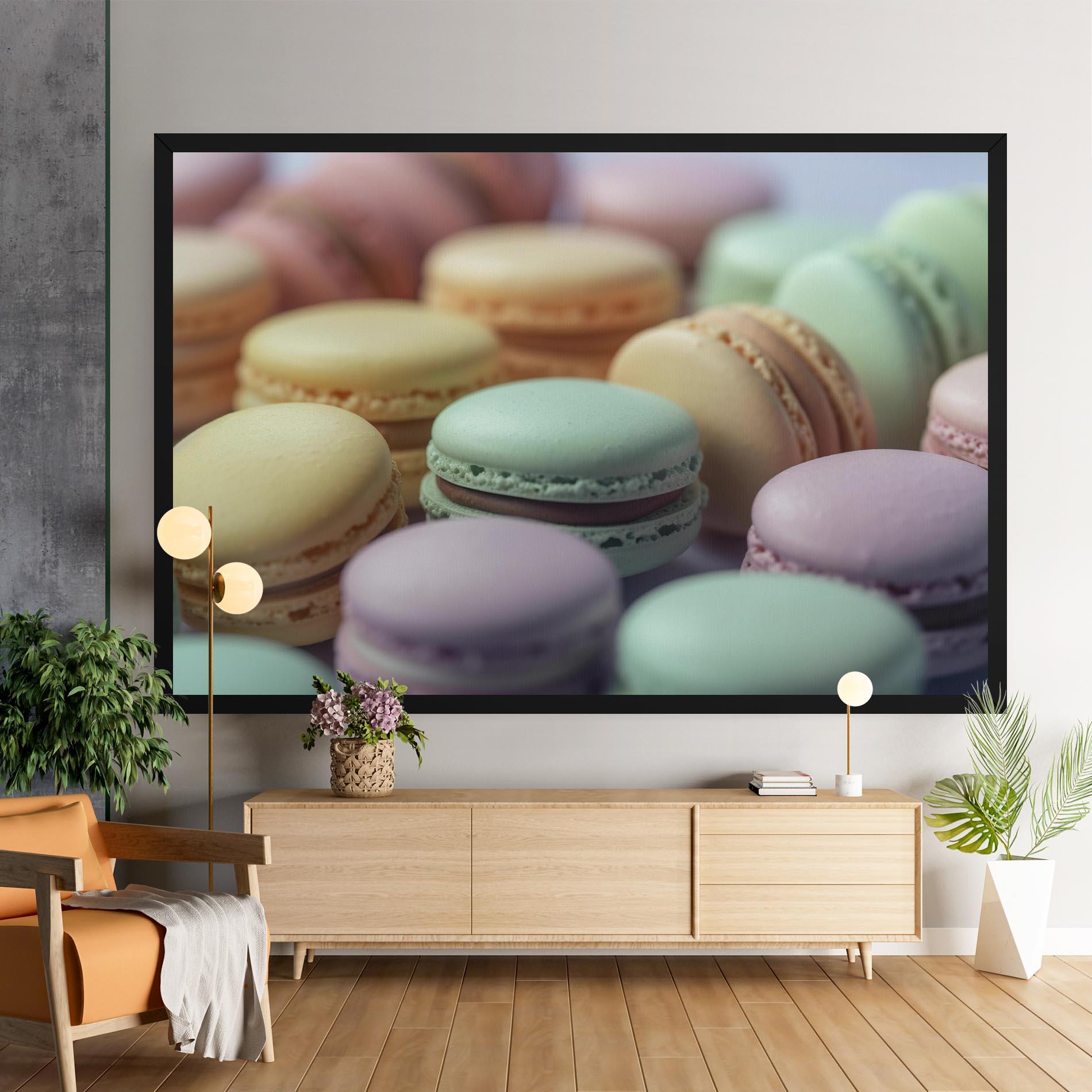 Leinwandbild Pastel Macarons mockup 9
