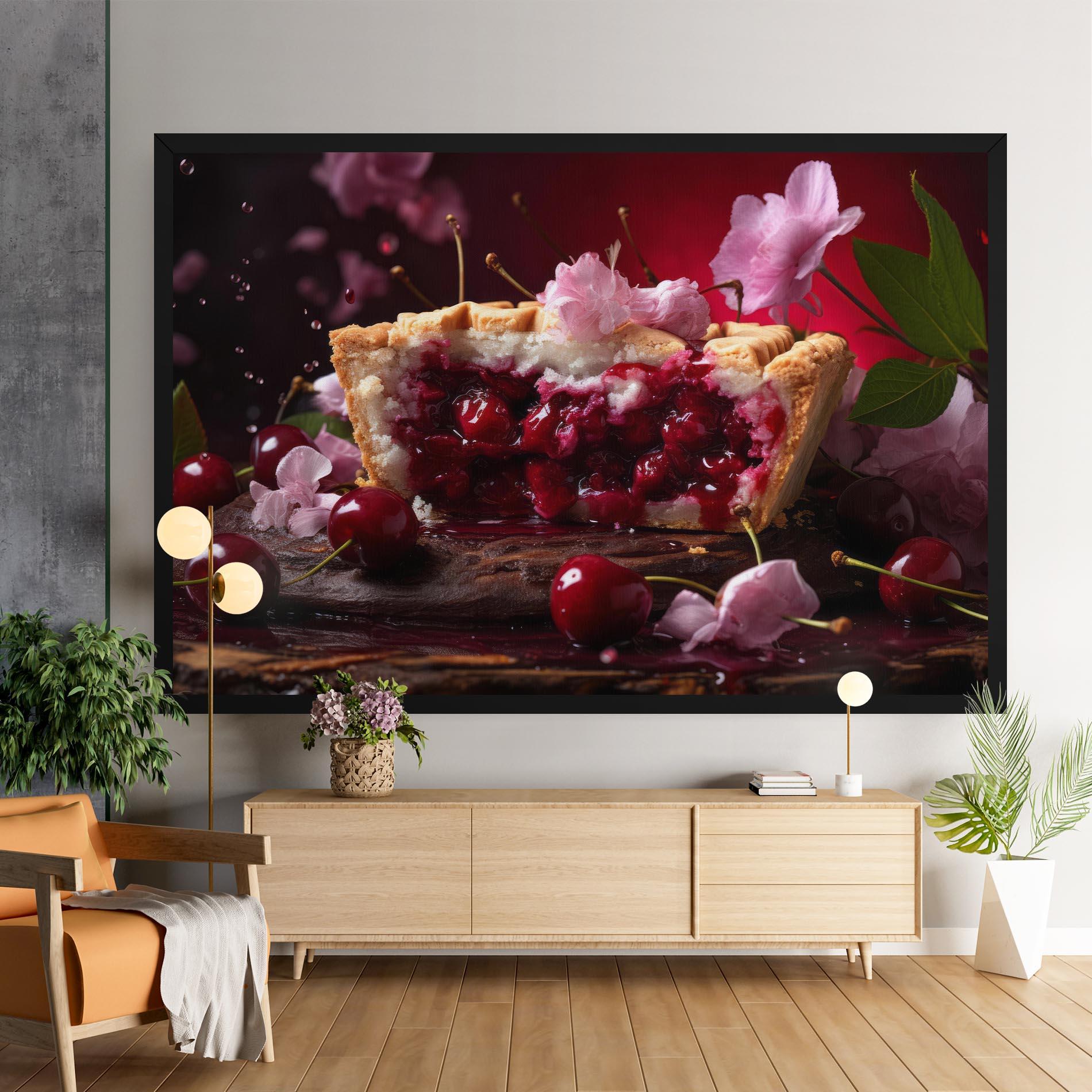 Leinwandbild Wooden Table Cherries mockup 9
