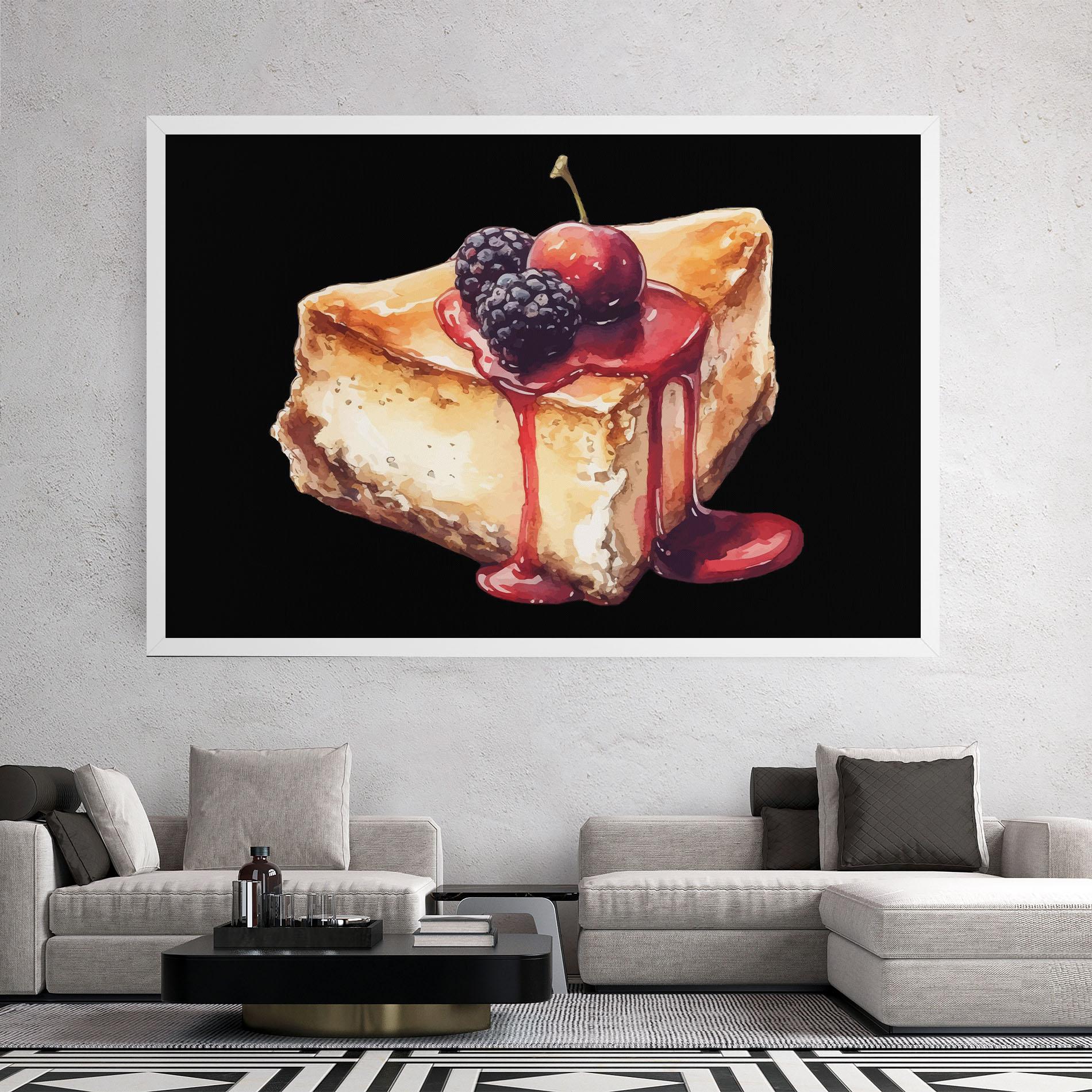 Leinwandbild Berries Pie mockup 2