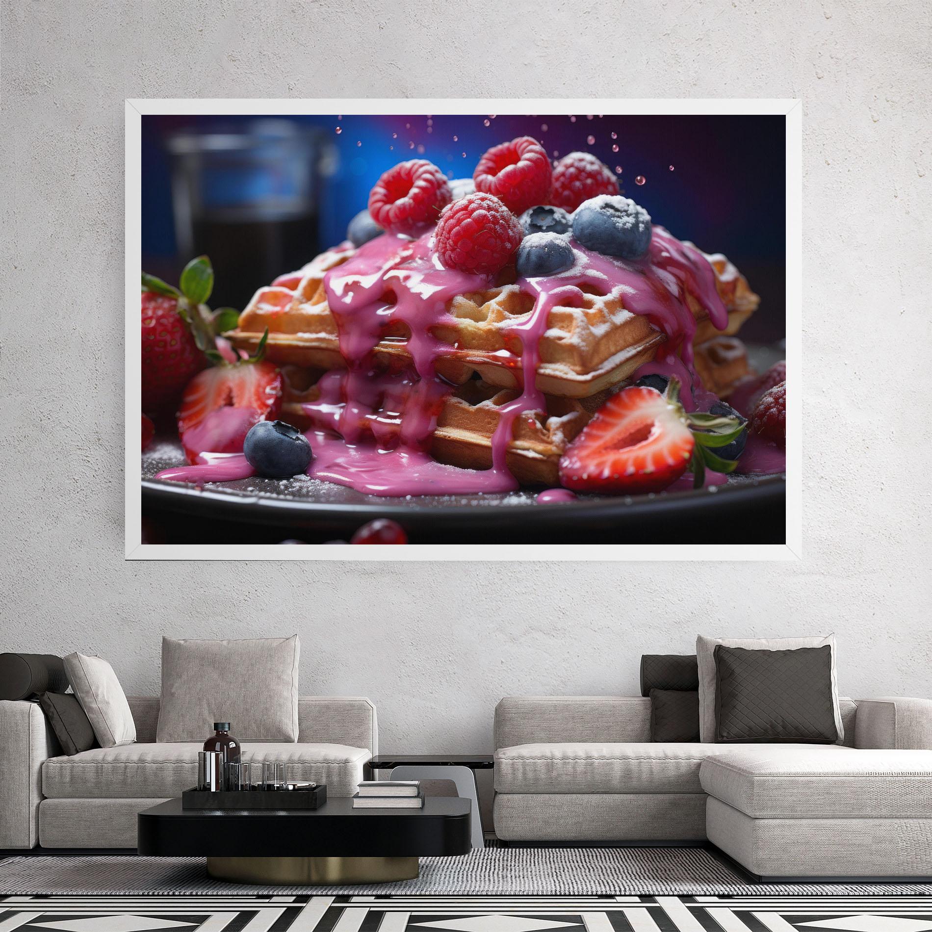Leinwandbild Berries Waffles mockup 2