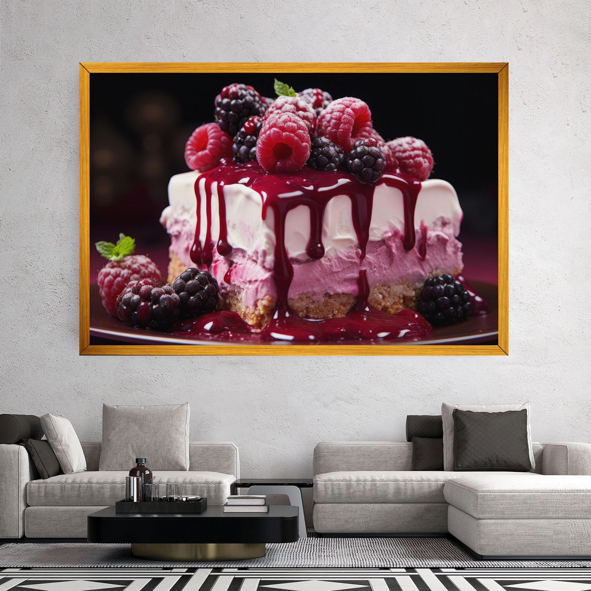 Leinwandbild Berries Cream mockup 2