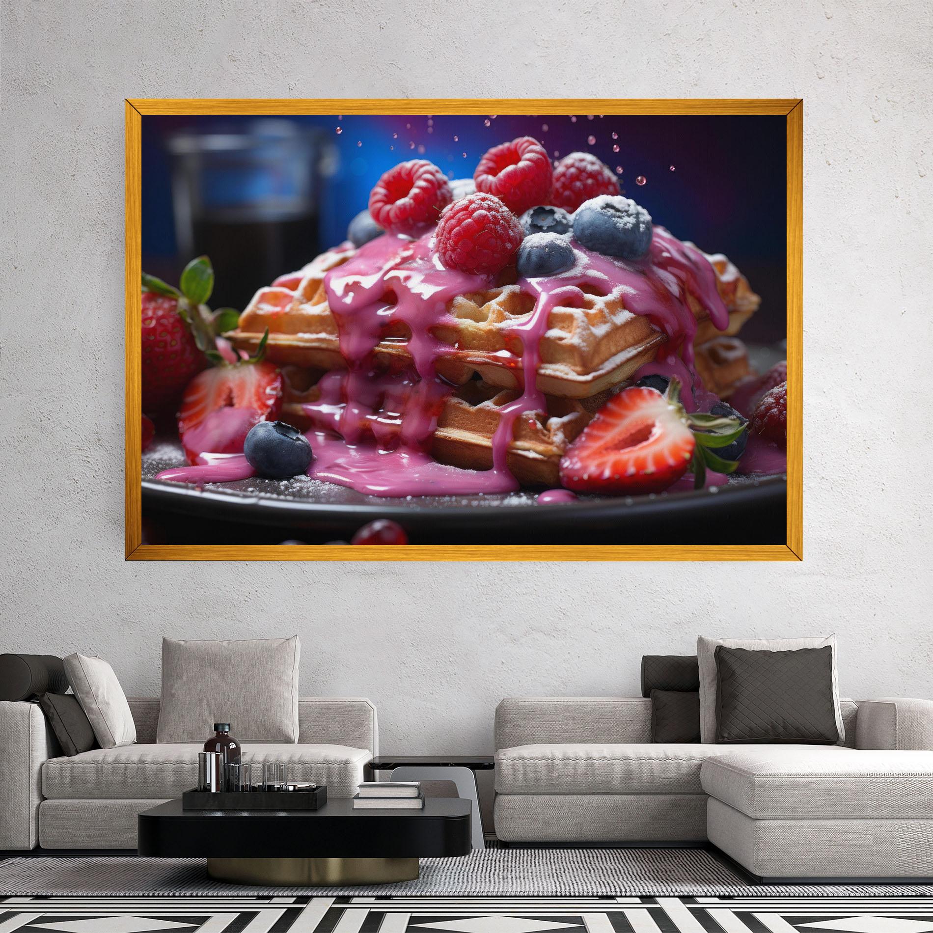 Leinwandbild Berries Waffles mockup 2